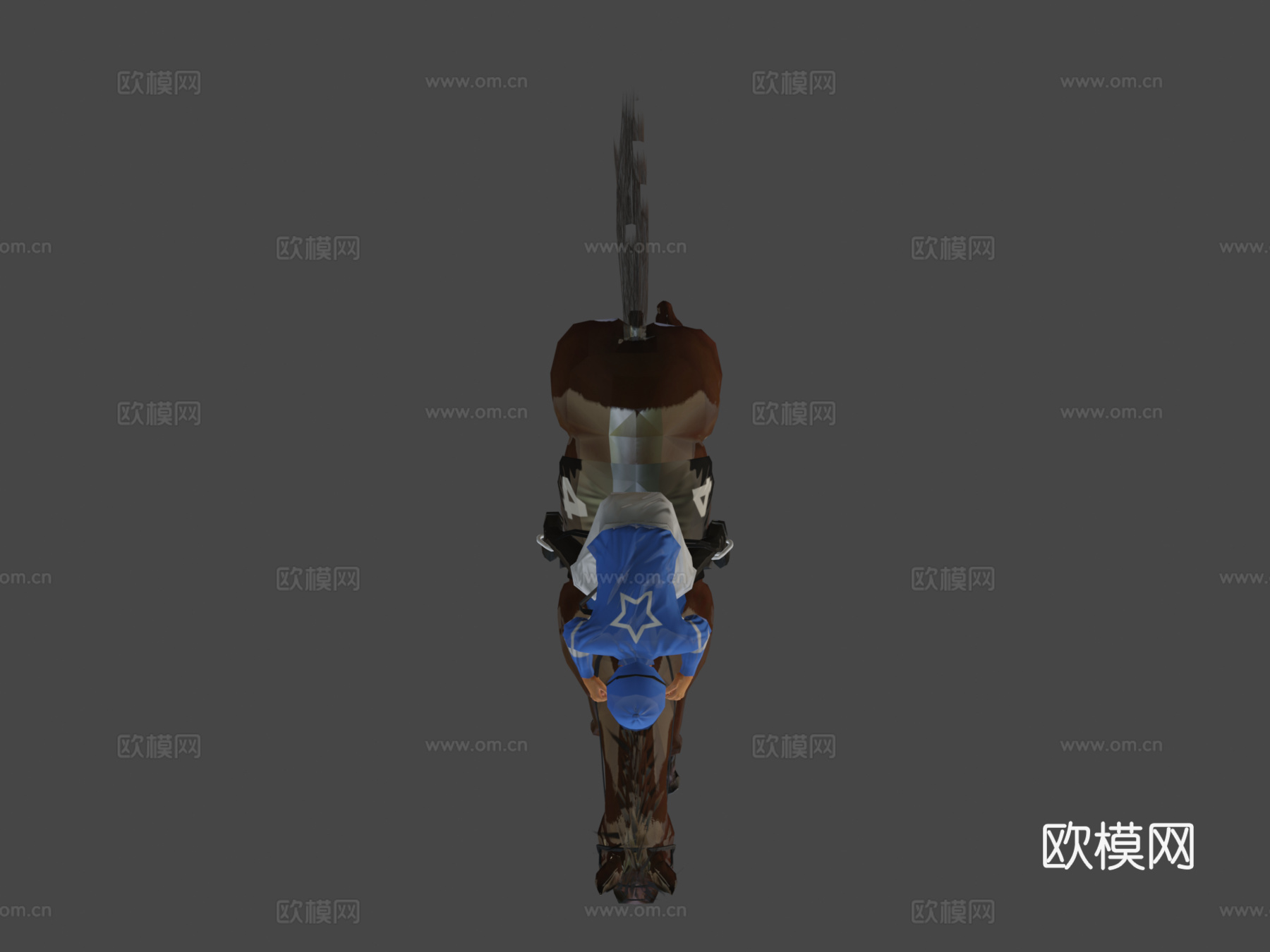 带动画的3D游戏马低多边形模型3d模型