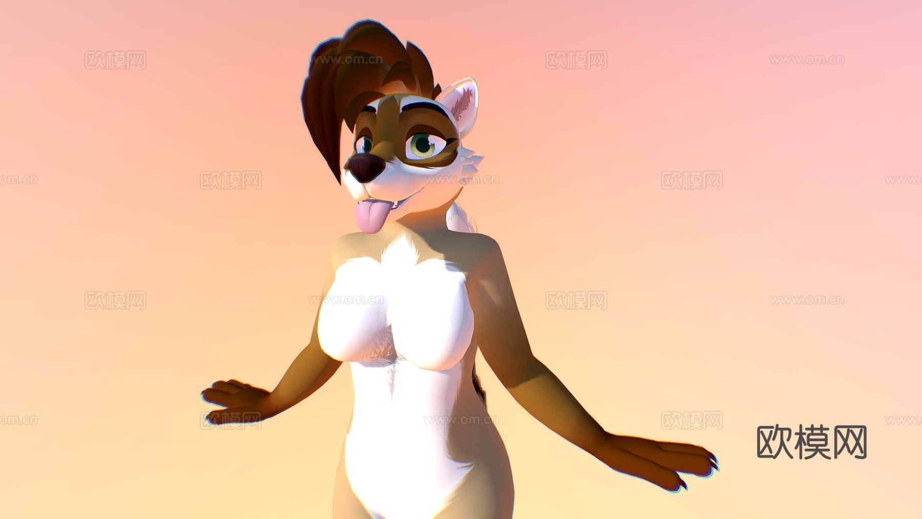 雌性浣熊VRChat虚拟形象3d模型
