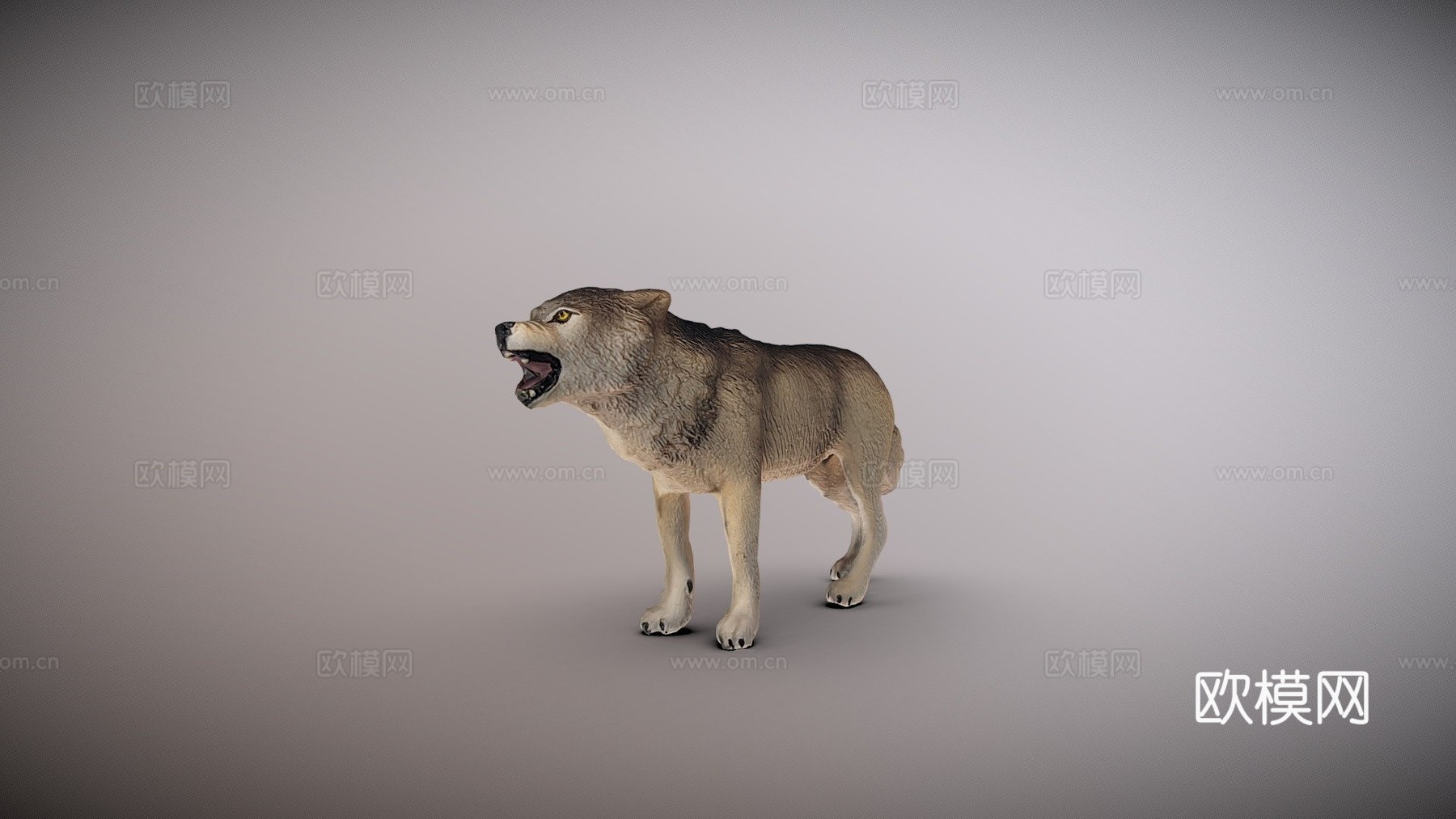 狼雕像3d模型