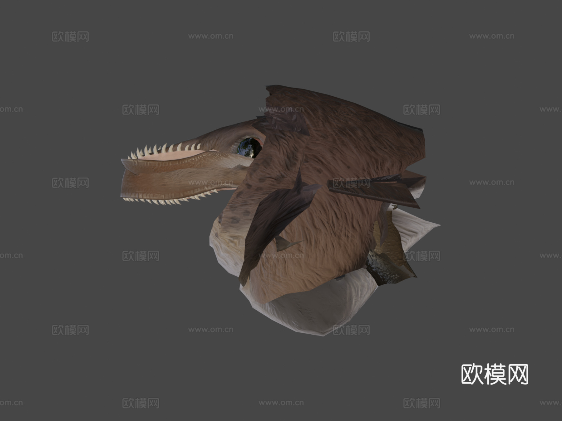 犹他盗龙-低多边形动画模型3d模型