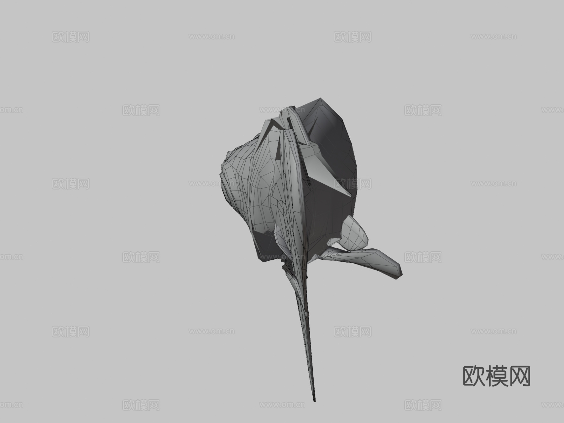 金鱼3D，低多边形3d模型
