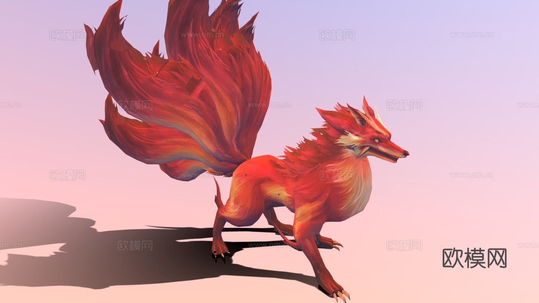 赤焰九尾狐3d模型