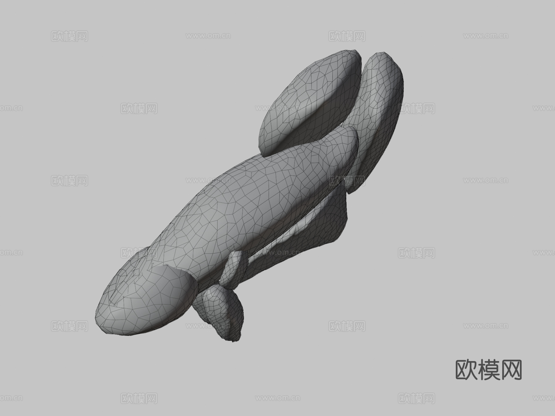 蓝色斗鱼3d模型