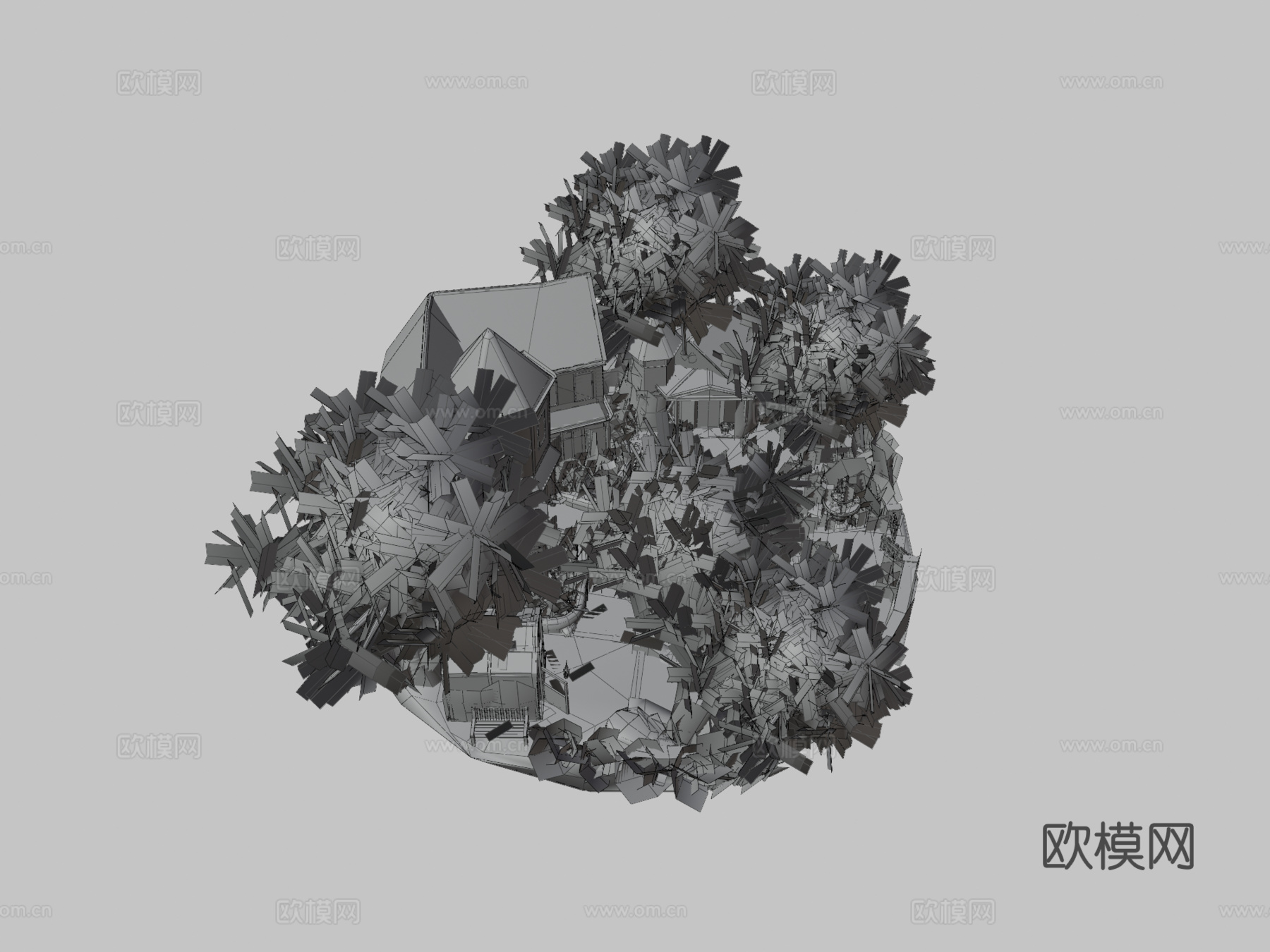祖母花园-立体模型3d模型