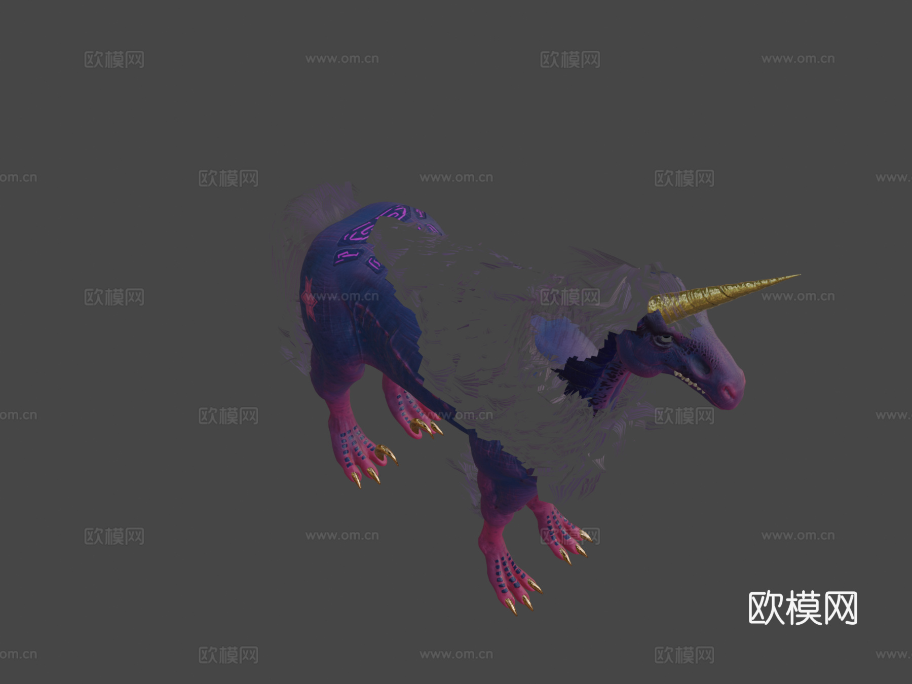 独角恐龙3d模型