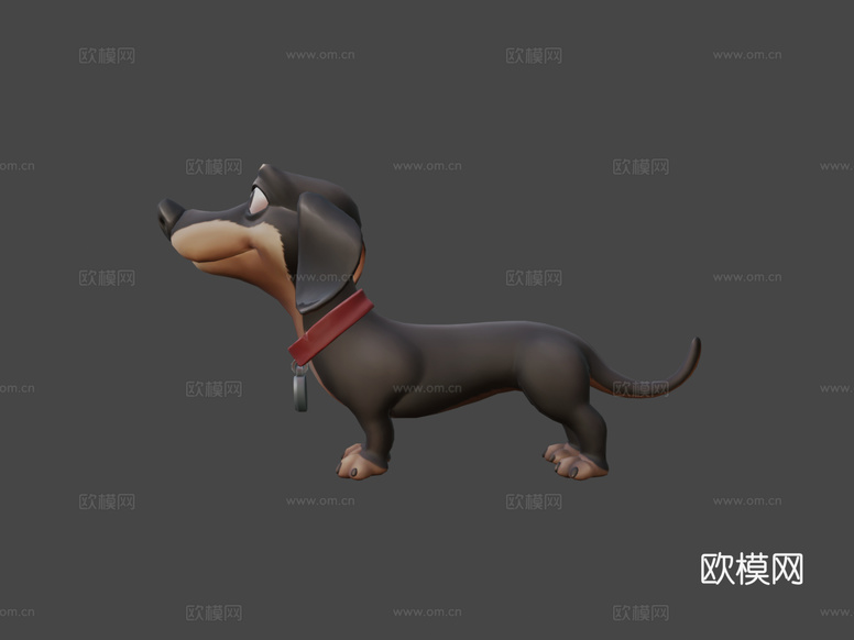 腊肠犬3d模型下载(渲染图6)