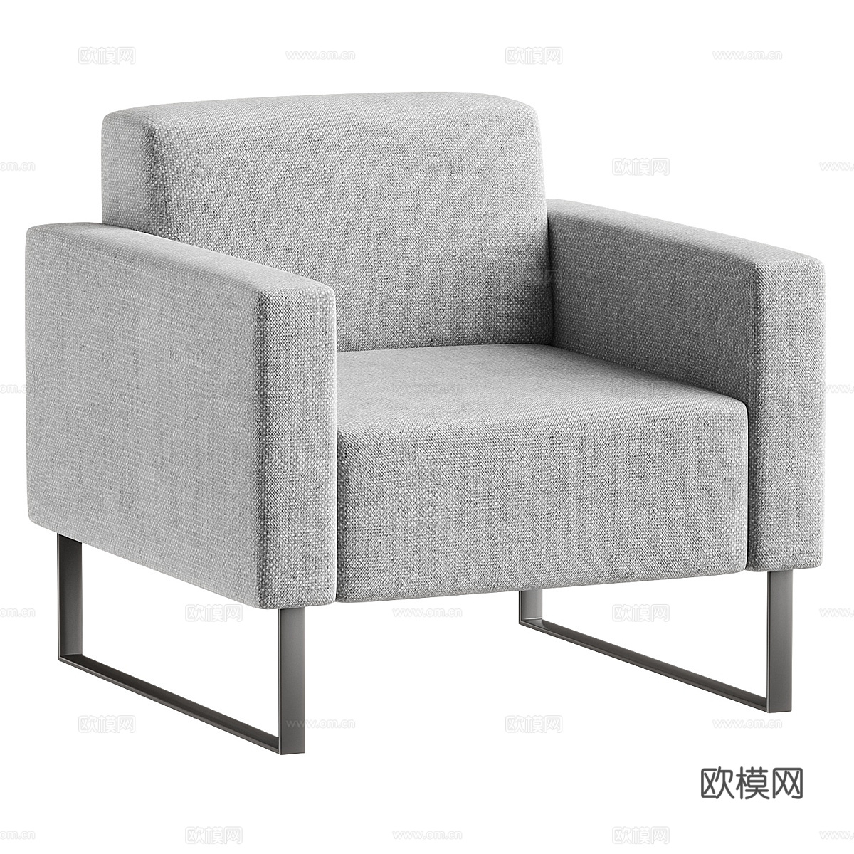 现代意式布艺沙发椅3d模型