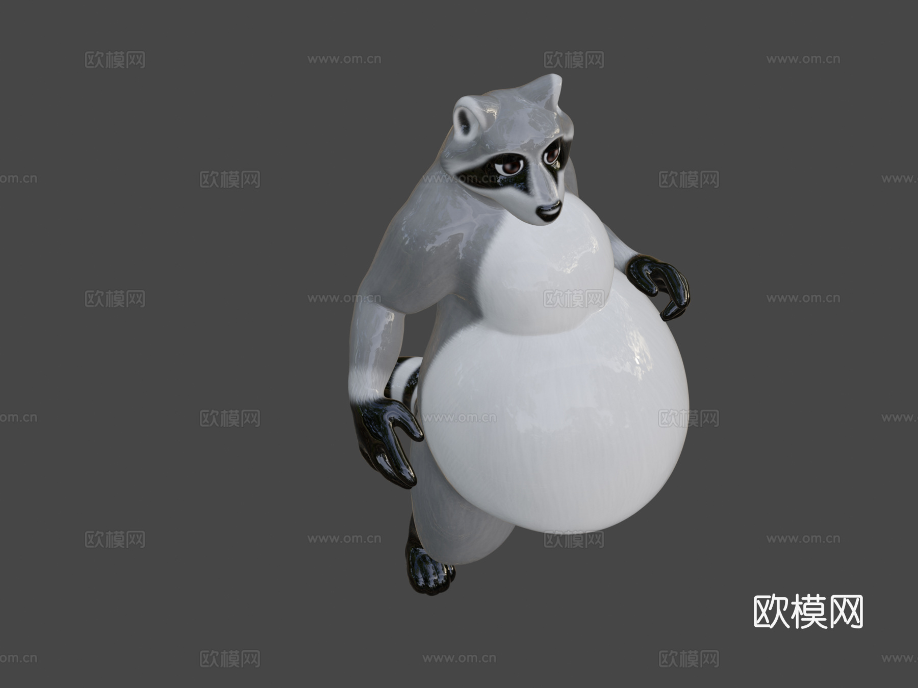 胖浣熊3d模型