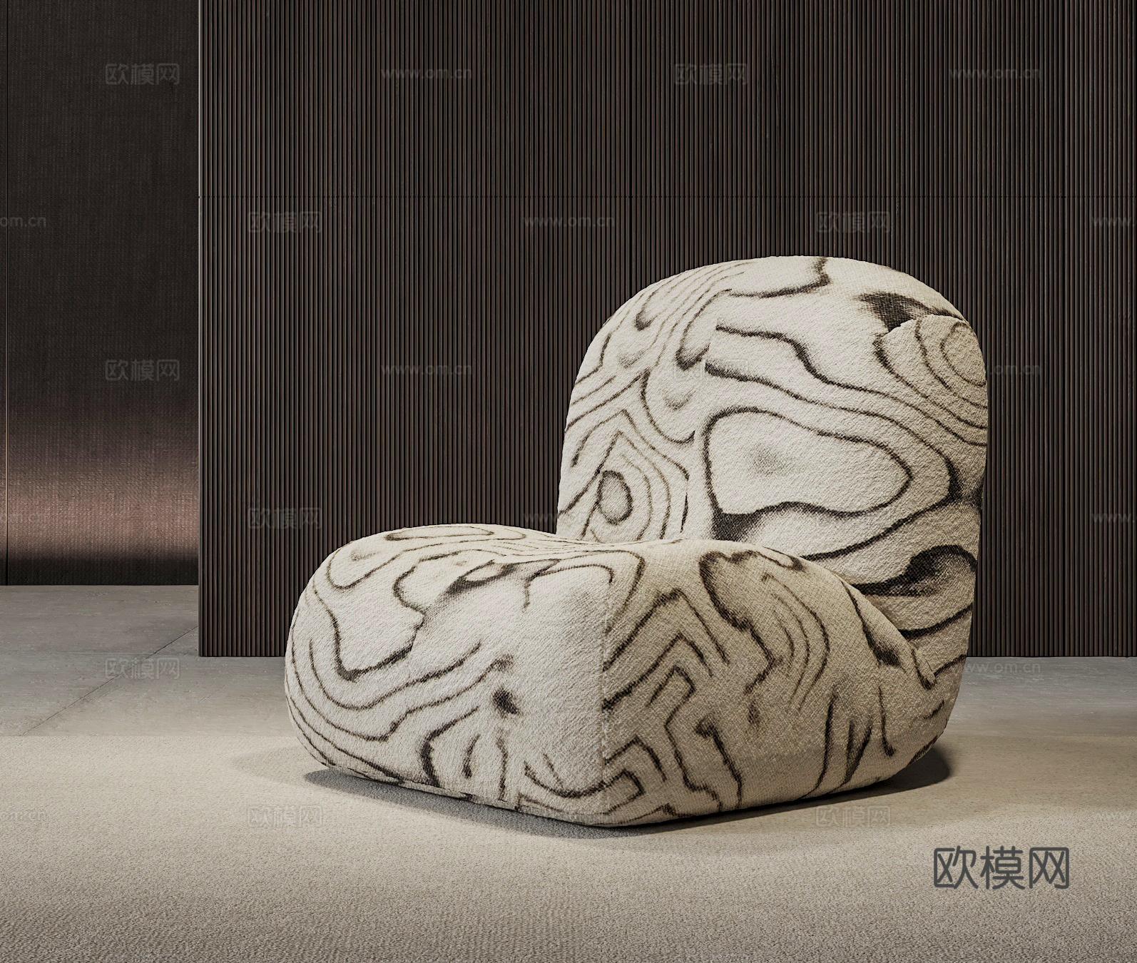懒人沙发 沙发椅 虎皮纹单人沙发 花纹沙发椅3d模型