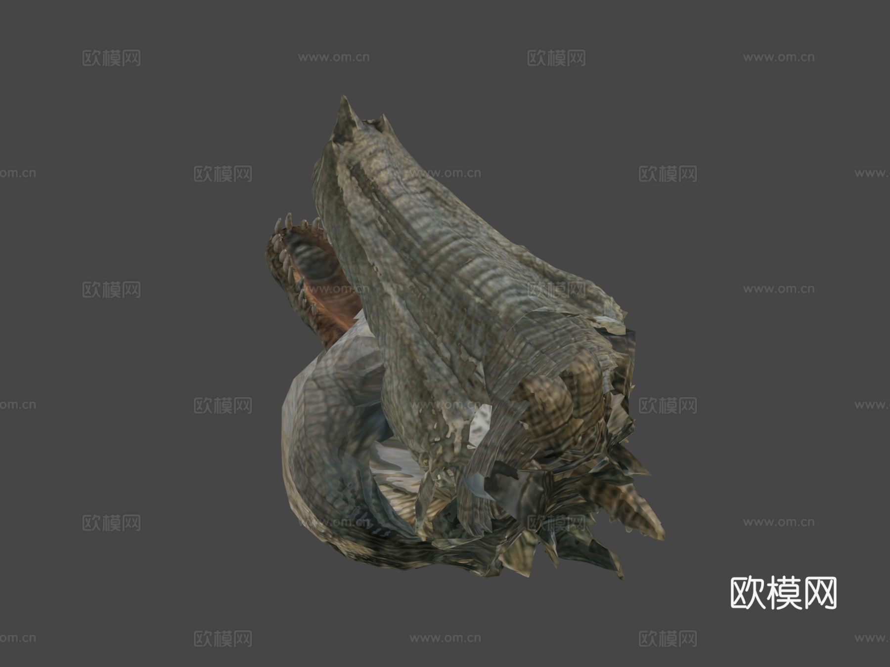 直立行走的鳄鱼3d模型