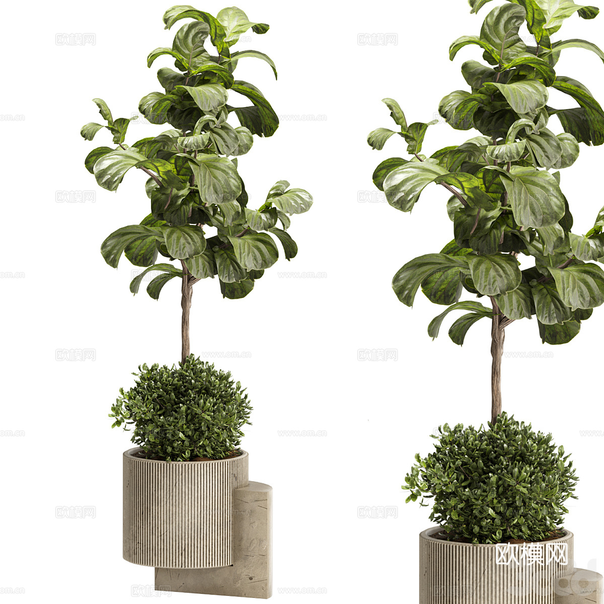 新中式侘寂绿植盆栽3d模型