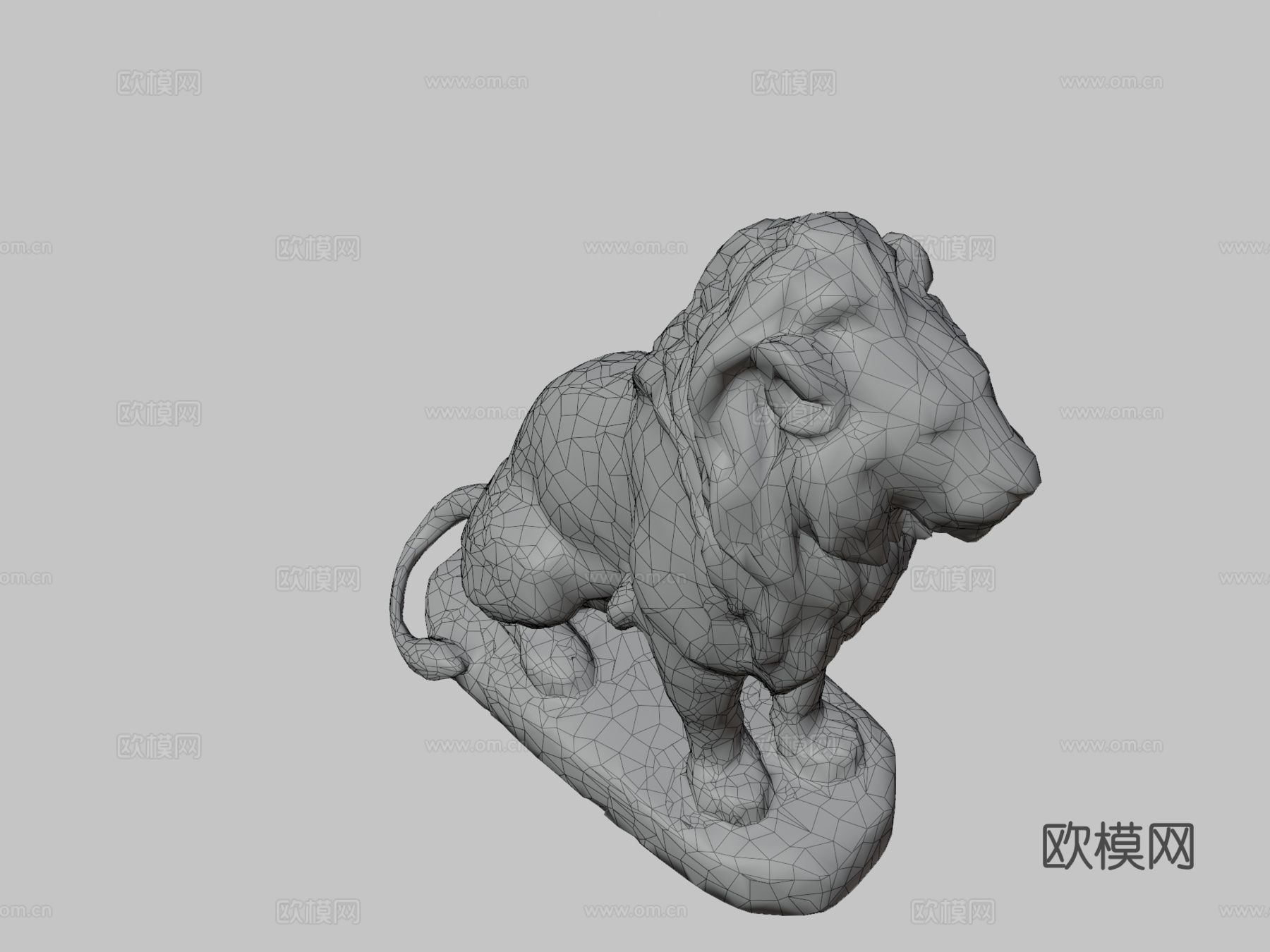 [CC0]坐姿狮子-支持UnityHDRP3d模型