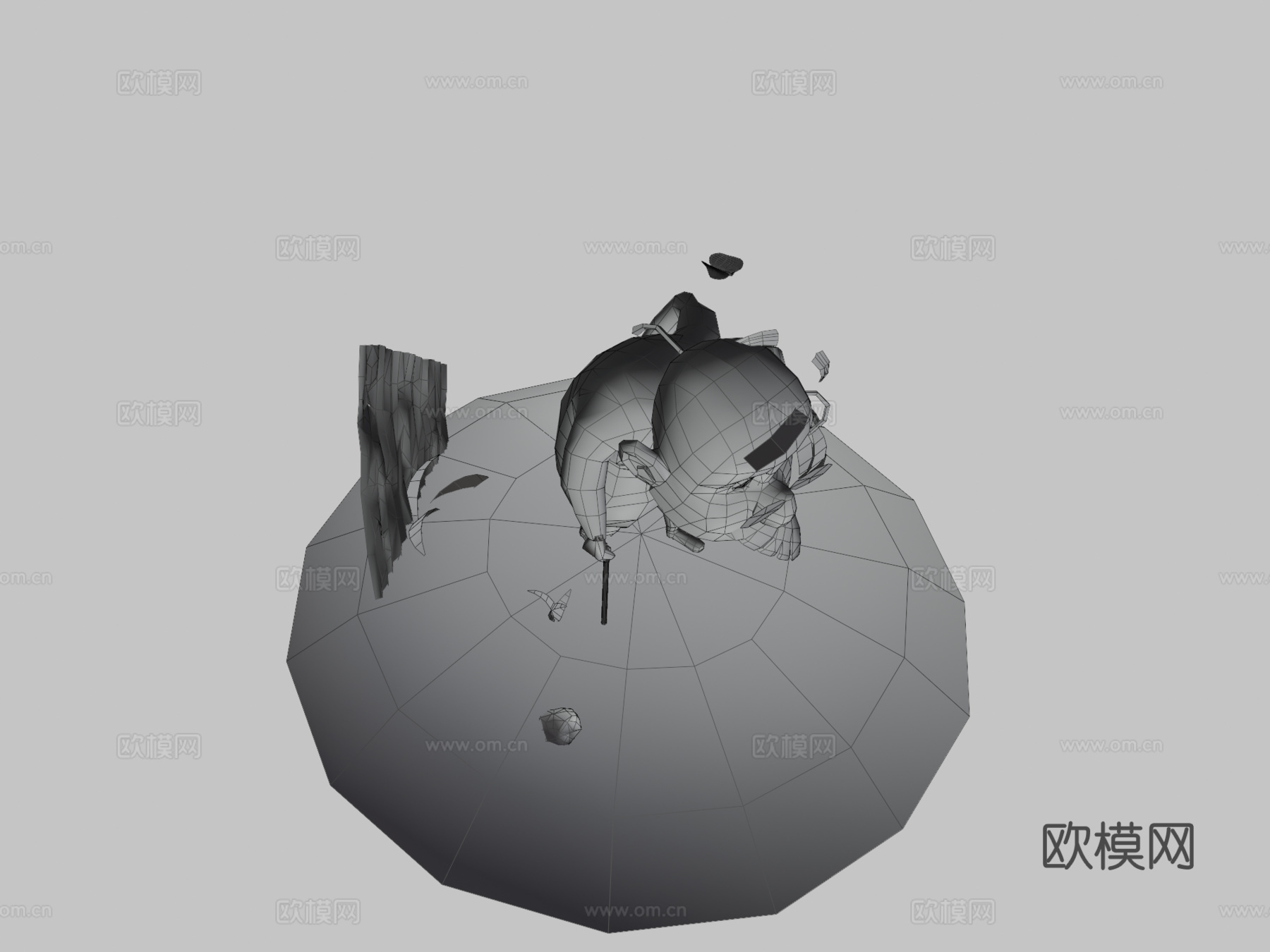 欧文行走循环3d模型