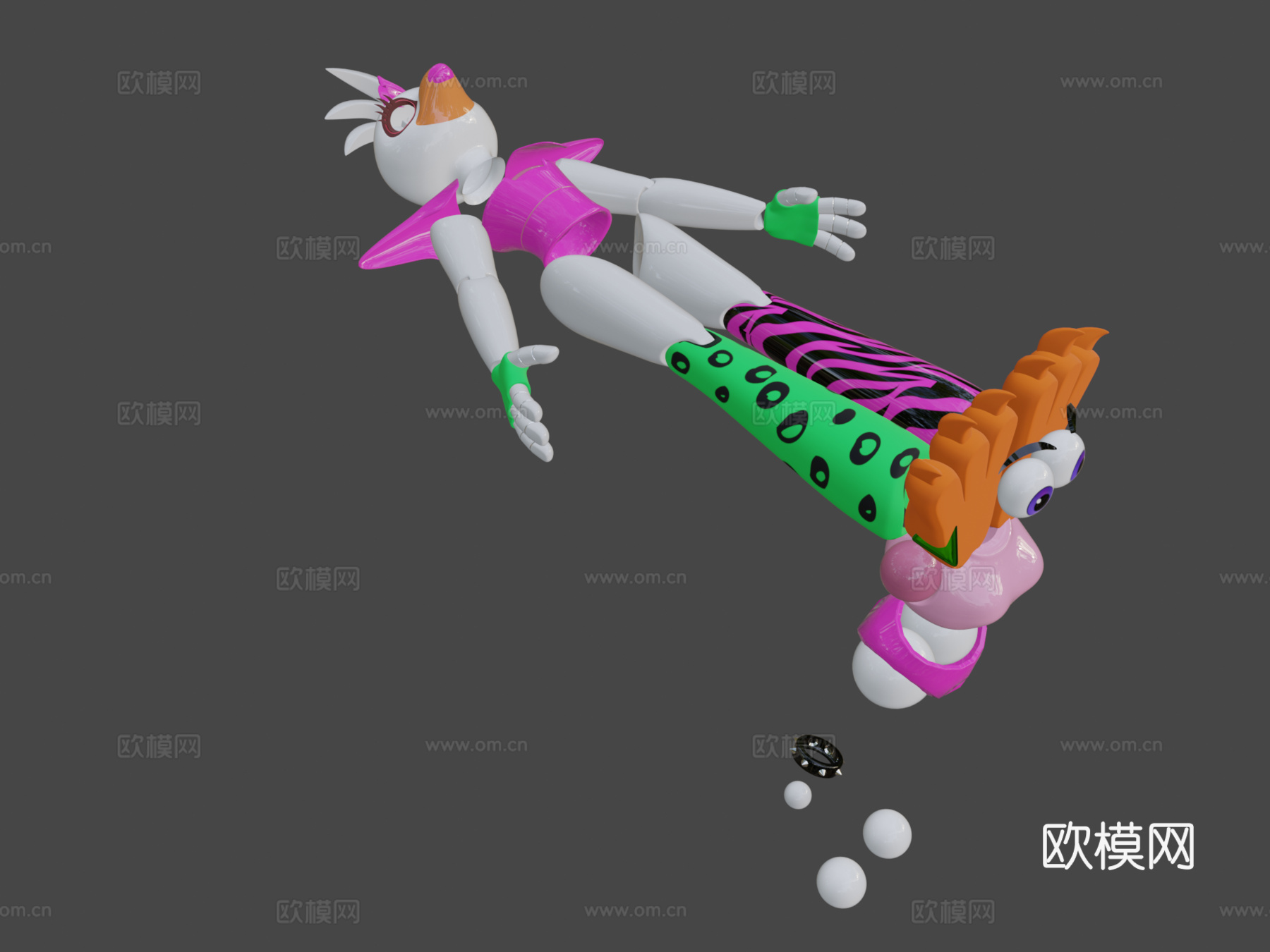 卡哇伊魅摇滚奇卡3d模型