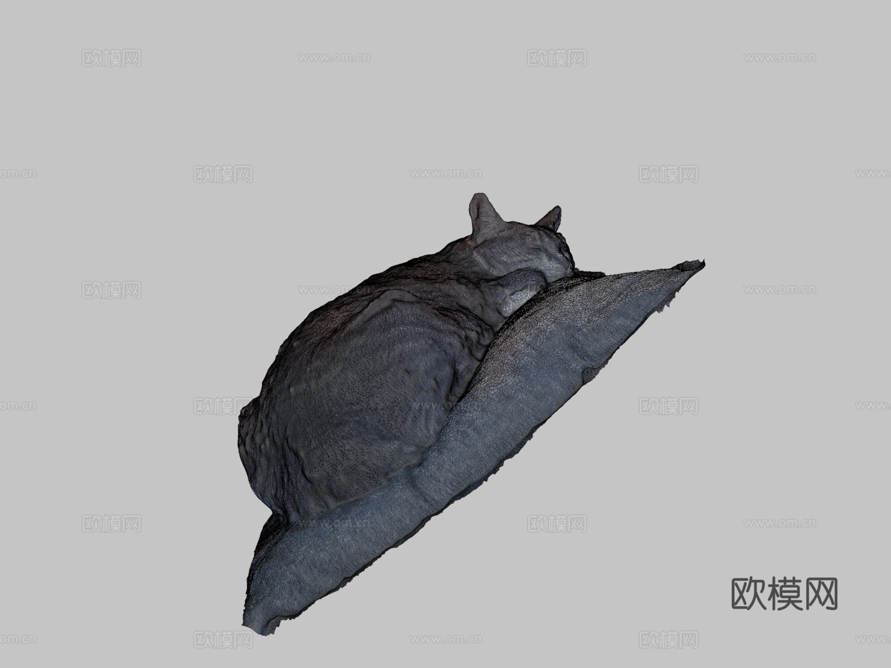 舒适瞌睡猫3d模型