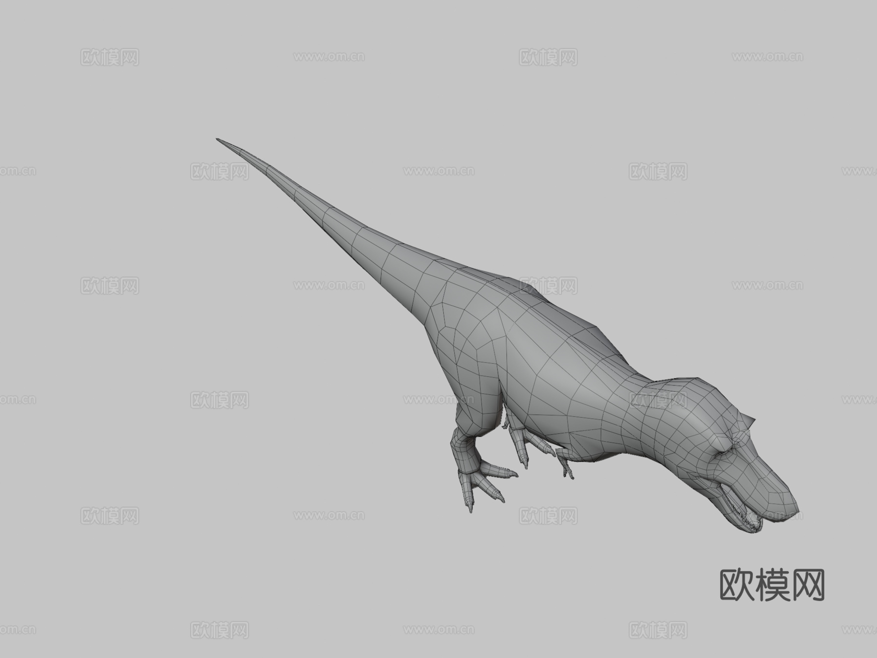 低多边形精确霸王龙3d模型