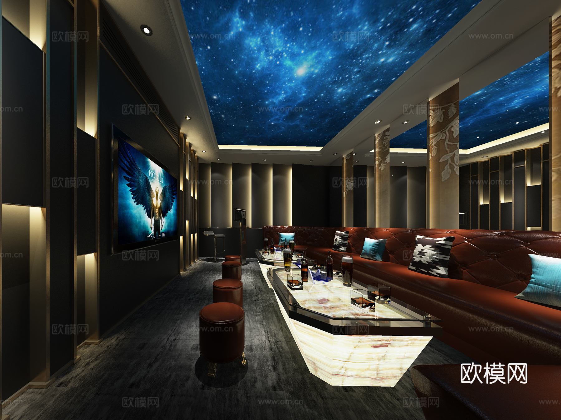 现代KTV 酒吧 包厢 KTV包厢3d模型