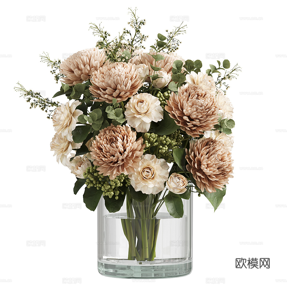 现代意式花瓶花艺3d模型