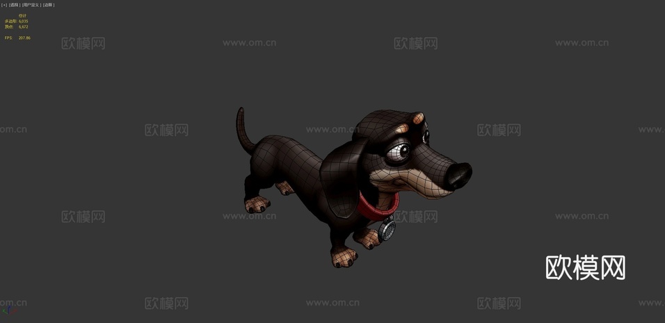 腊肠犬3d模型下载(渲染图4)