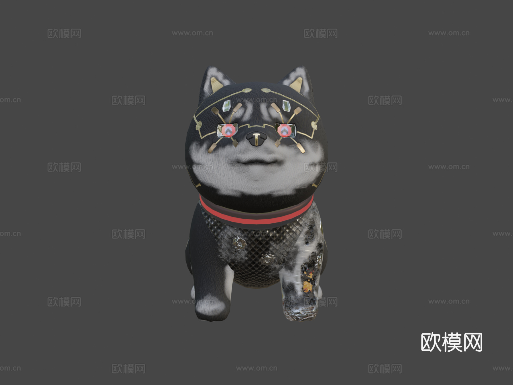 赛博朋克柴犬-柴犬纹理挑战3d模型