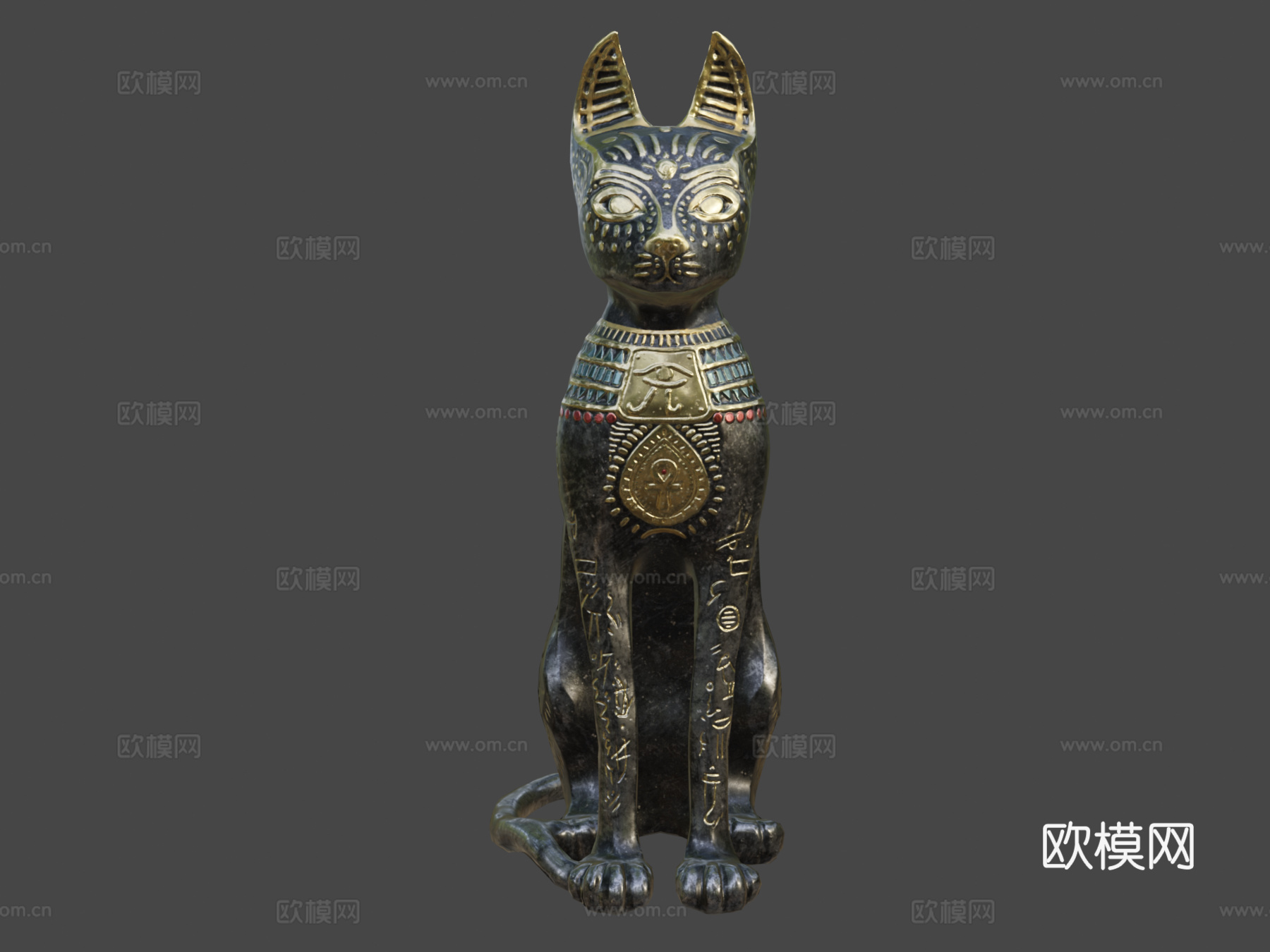 埃及猫雕像3d模型