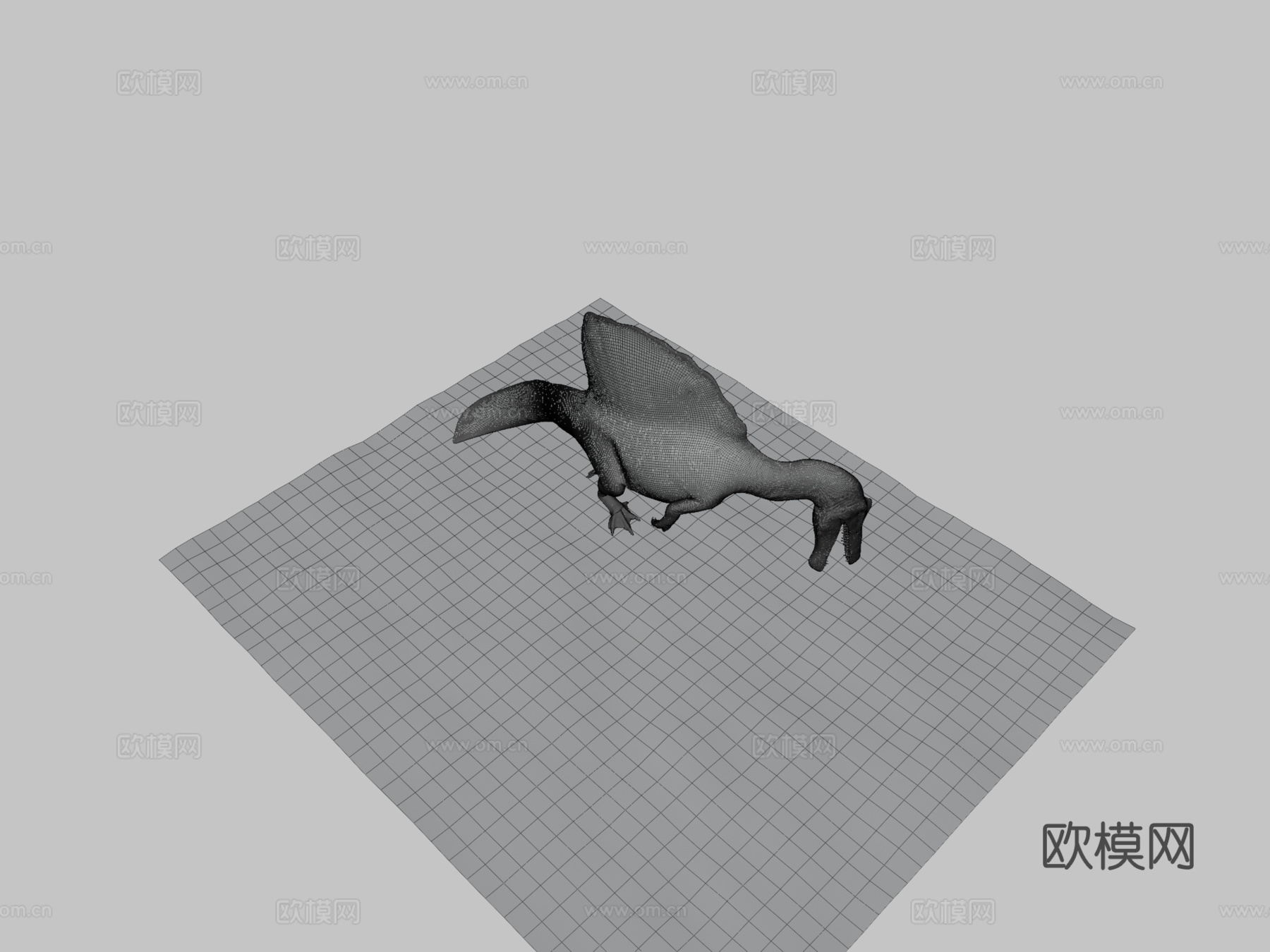 游泳棘龙3d模型