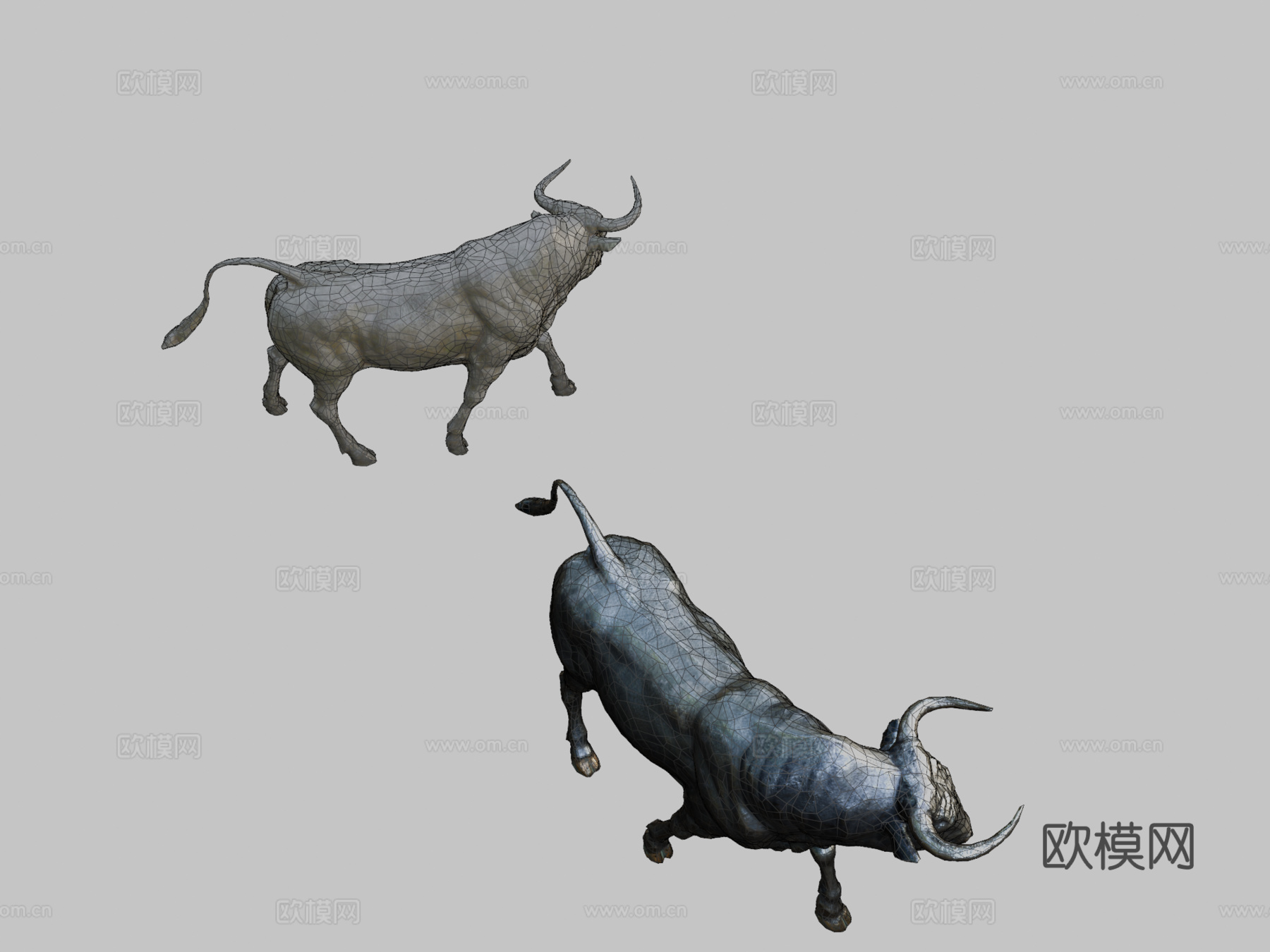 公牛雕像3d模型