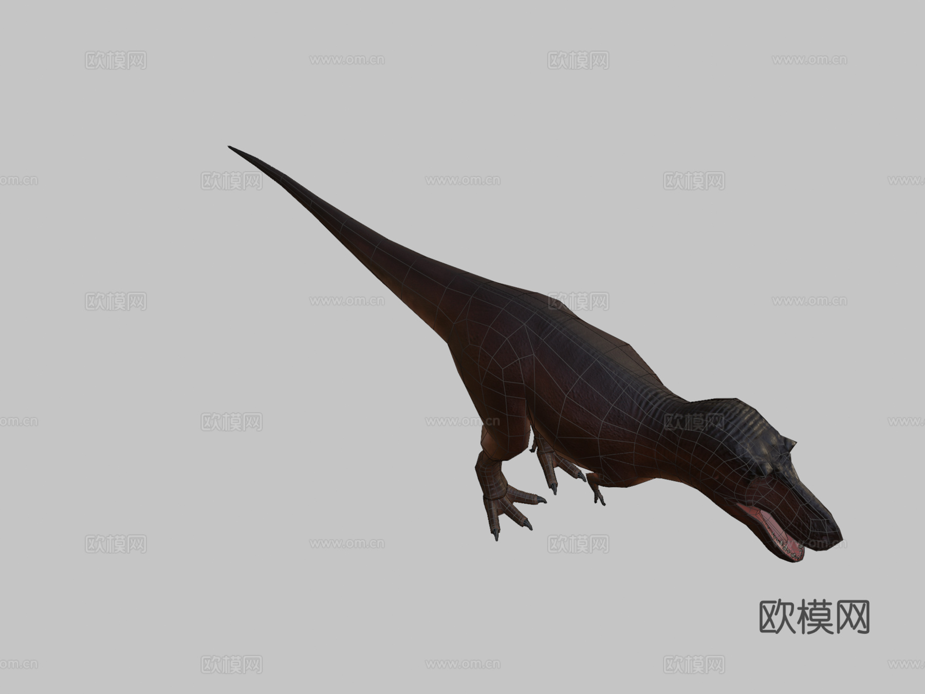 低多边形精确霸王龙3d模型