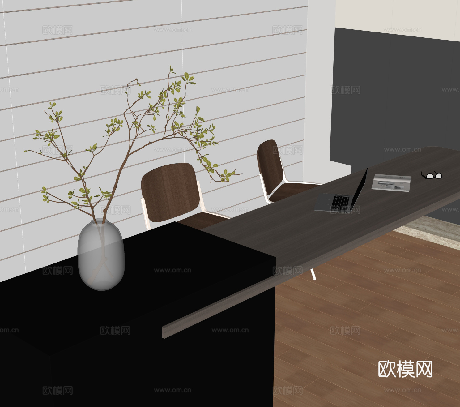 意式餐桌椅su模型