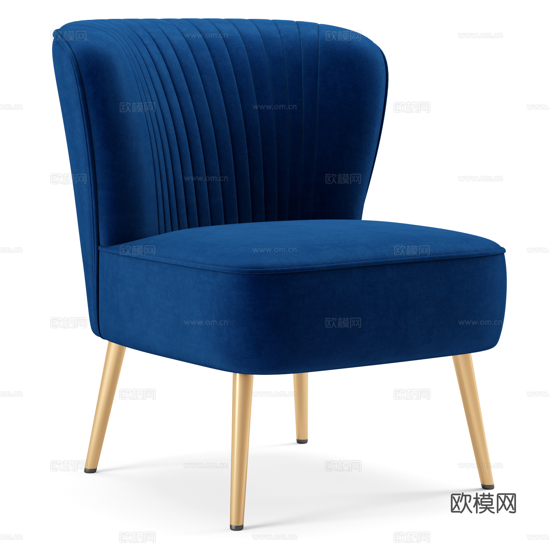 现代轻奢布艺沙发椅3d模型