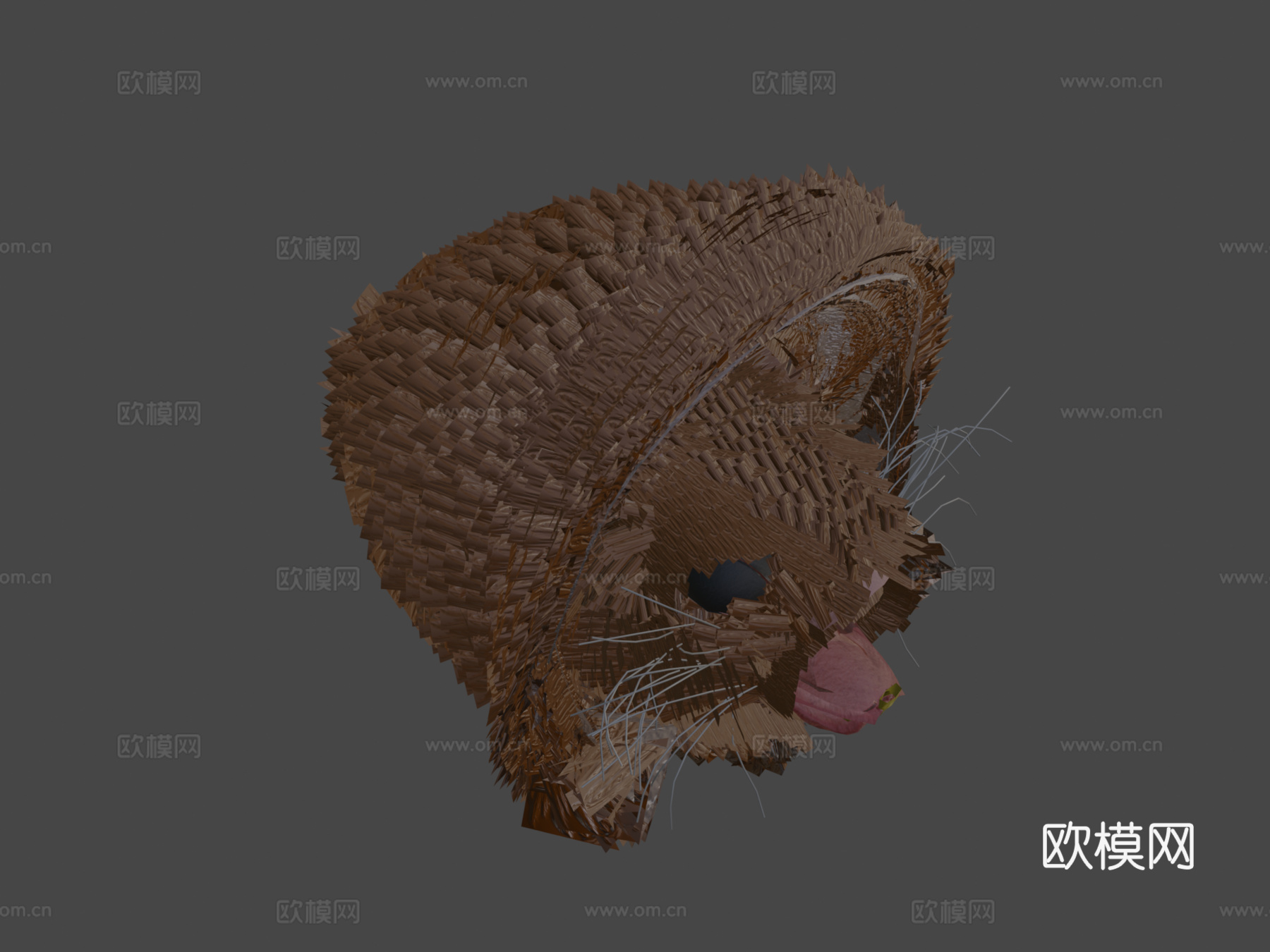 老鼠绑定动画PBR实时毛发3d模型