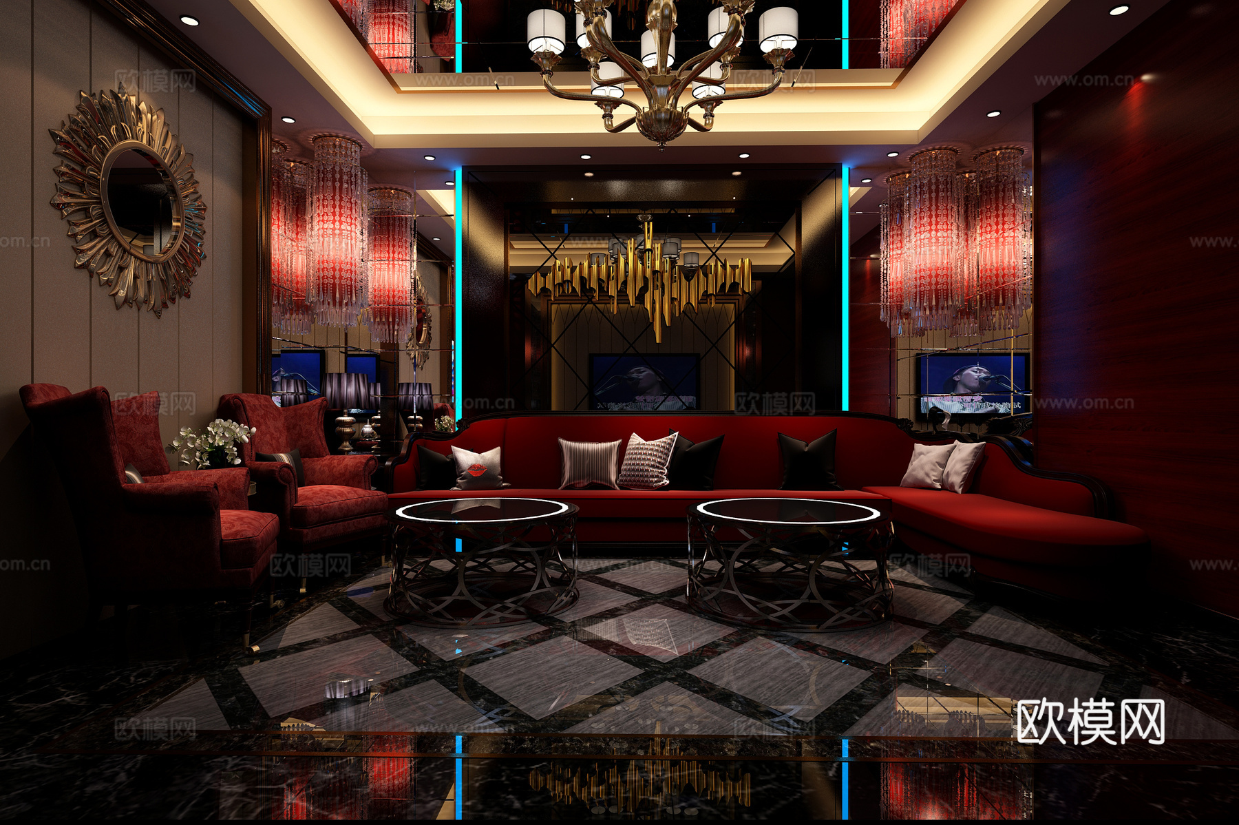 简欧包间 KTV 会所 休闲 娱乐3d模型