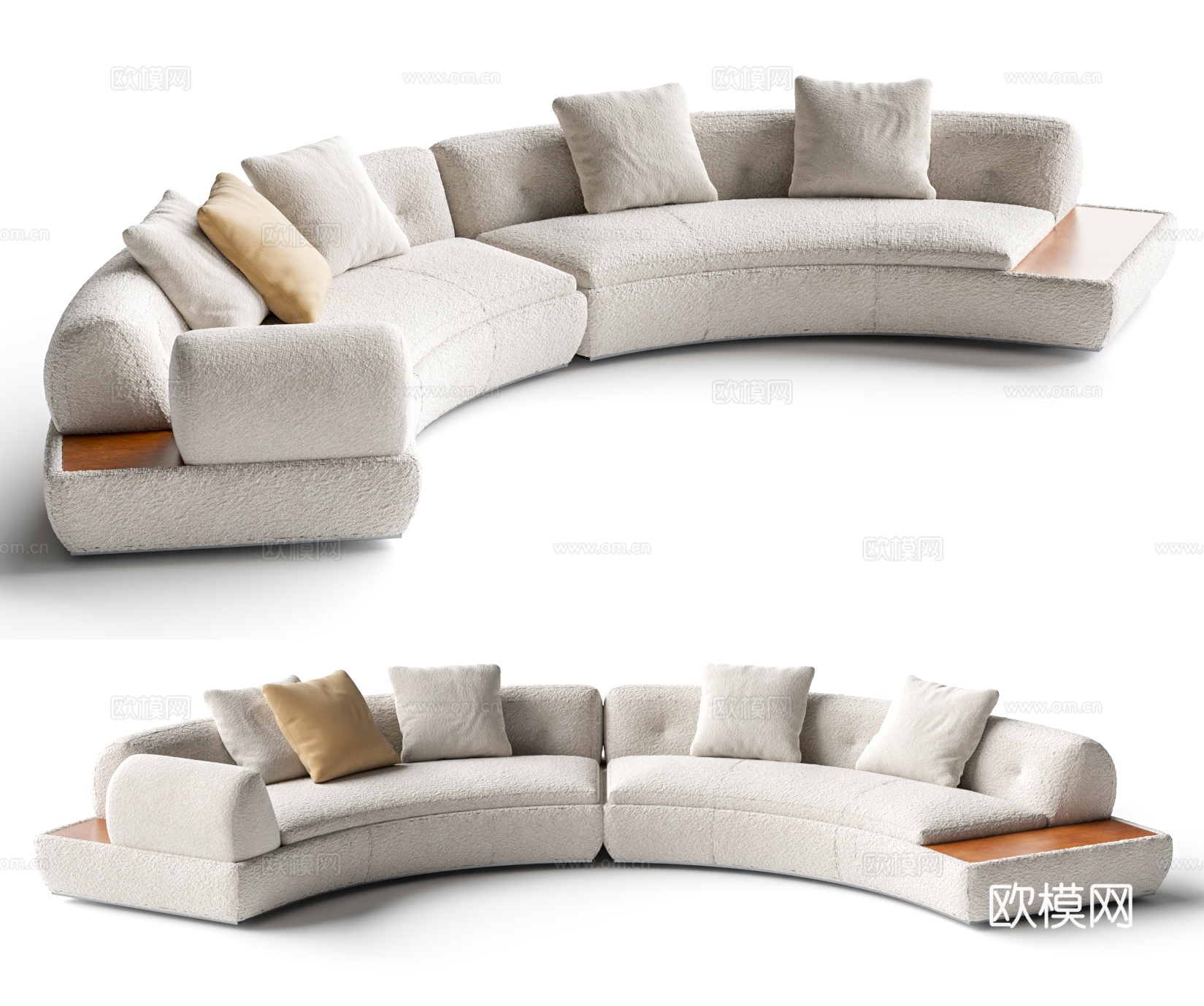Minotti 弧形沙发 布艺沙发 客厅沙发 超级月亮沙发su模型