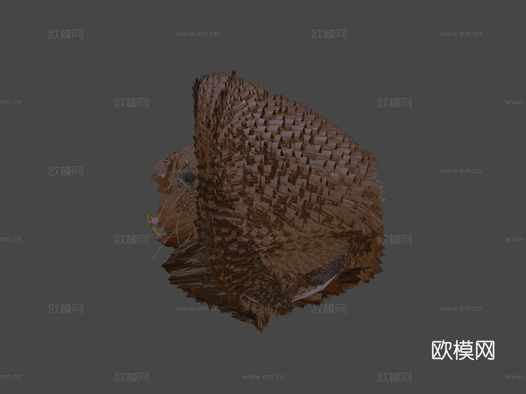 老鼠绑定动画PBR实时毛发3d模型