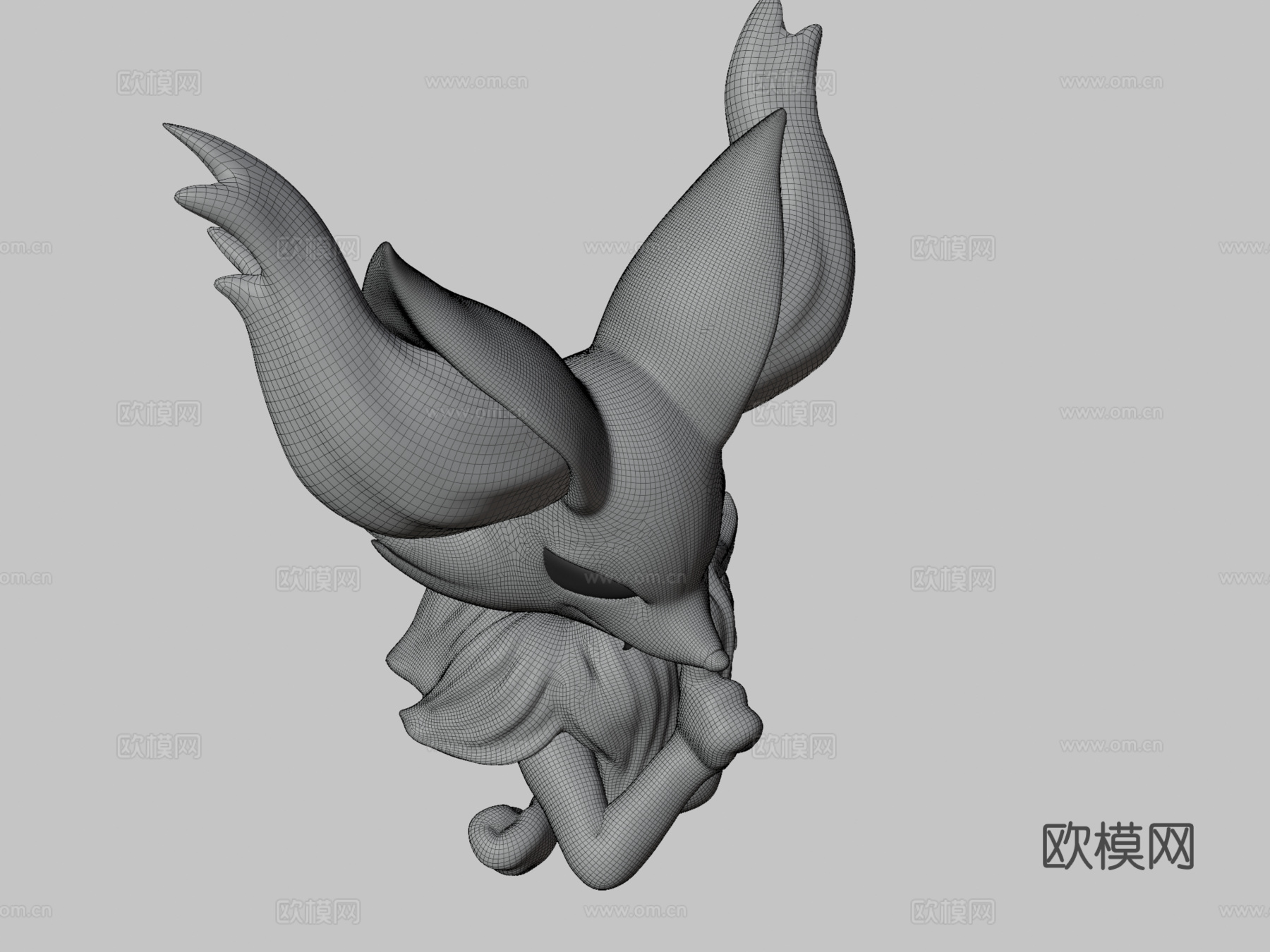 长尾火狐Zbrush雕刻3d模型