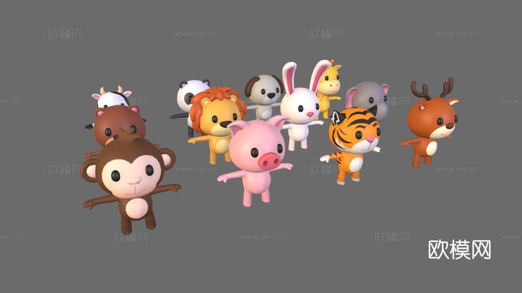 卡通动物包3d模型