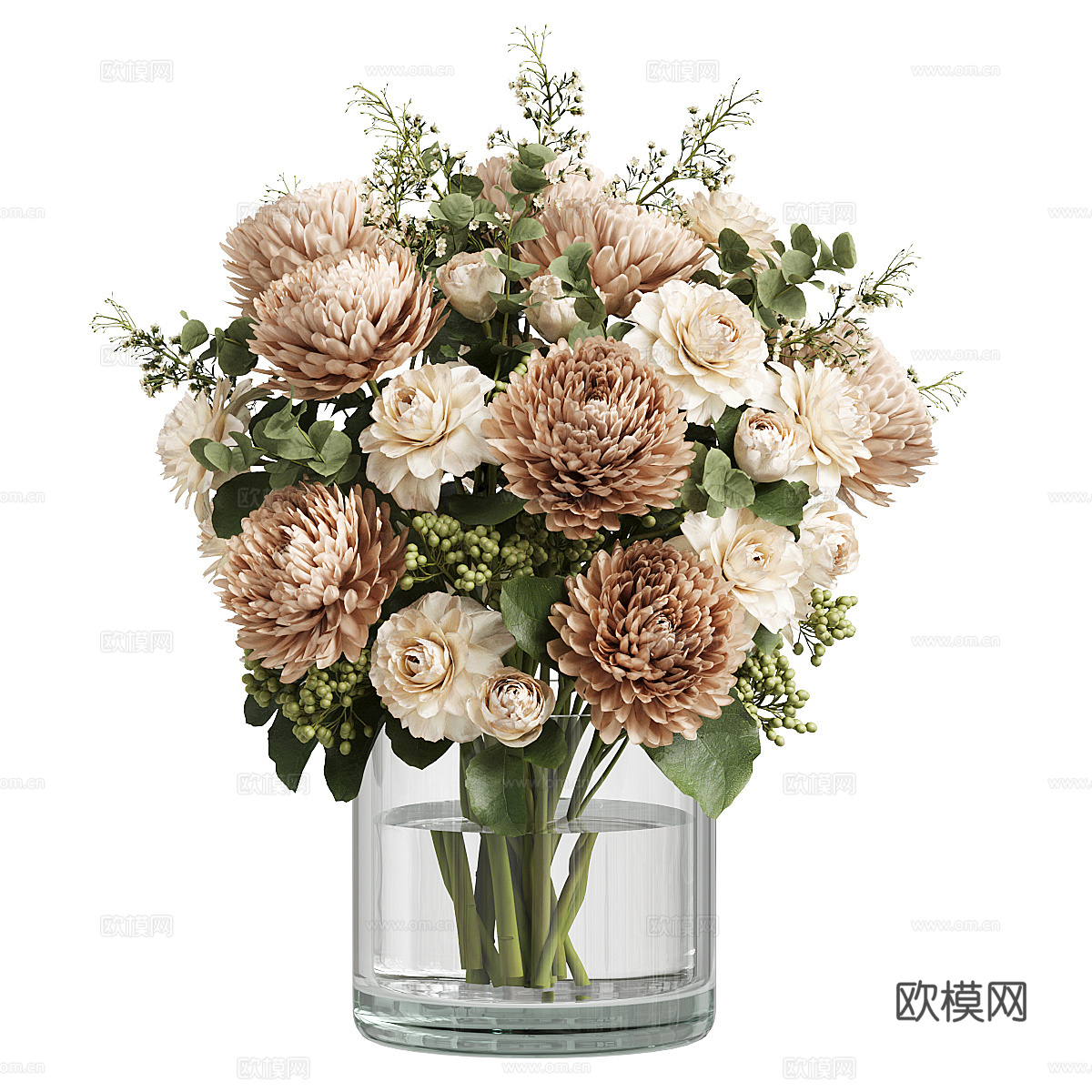 现代意式花瓶花艺3d模型