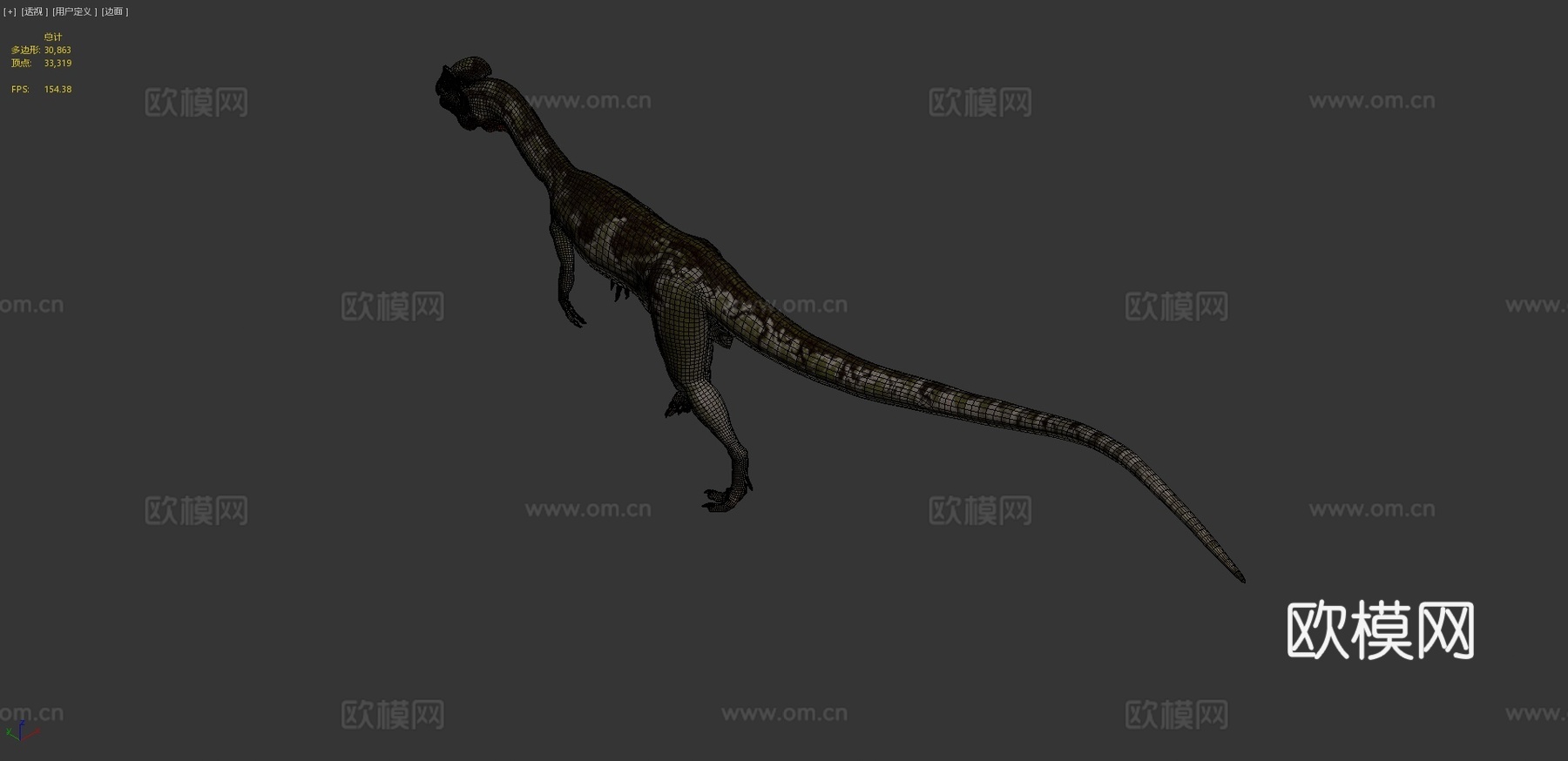 双脊龙3d模型