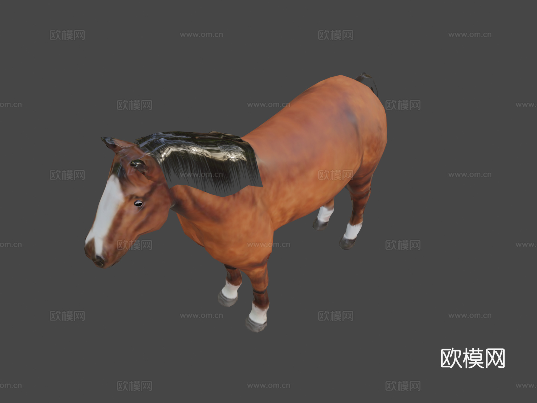 带纹理的马3d模型