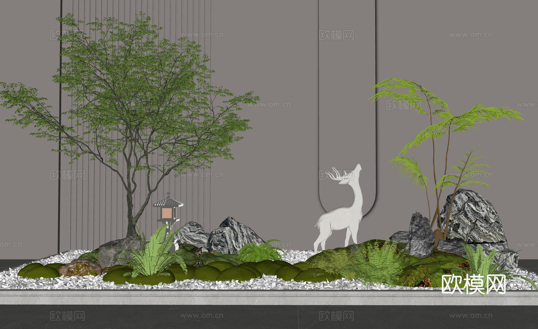 植物组合 植物堆 景观小品 园艺小品su模型