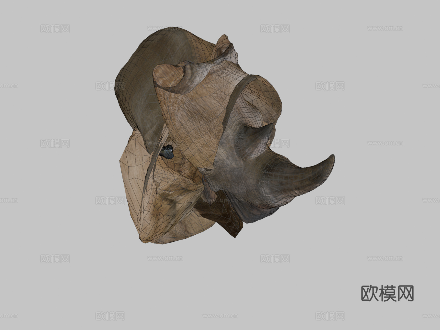 动画犀牛行走动物循环3d模型