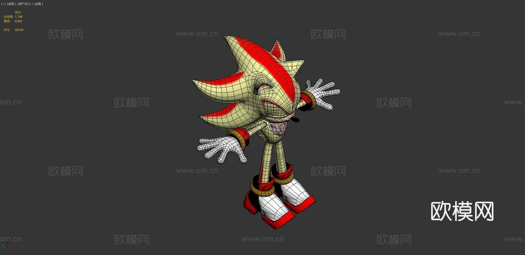 超级暗影刺猬3d模型
