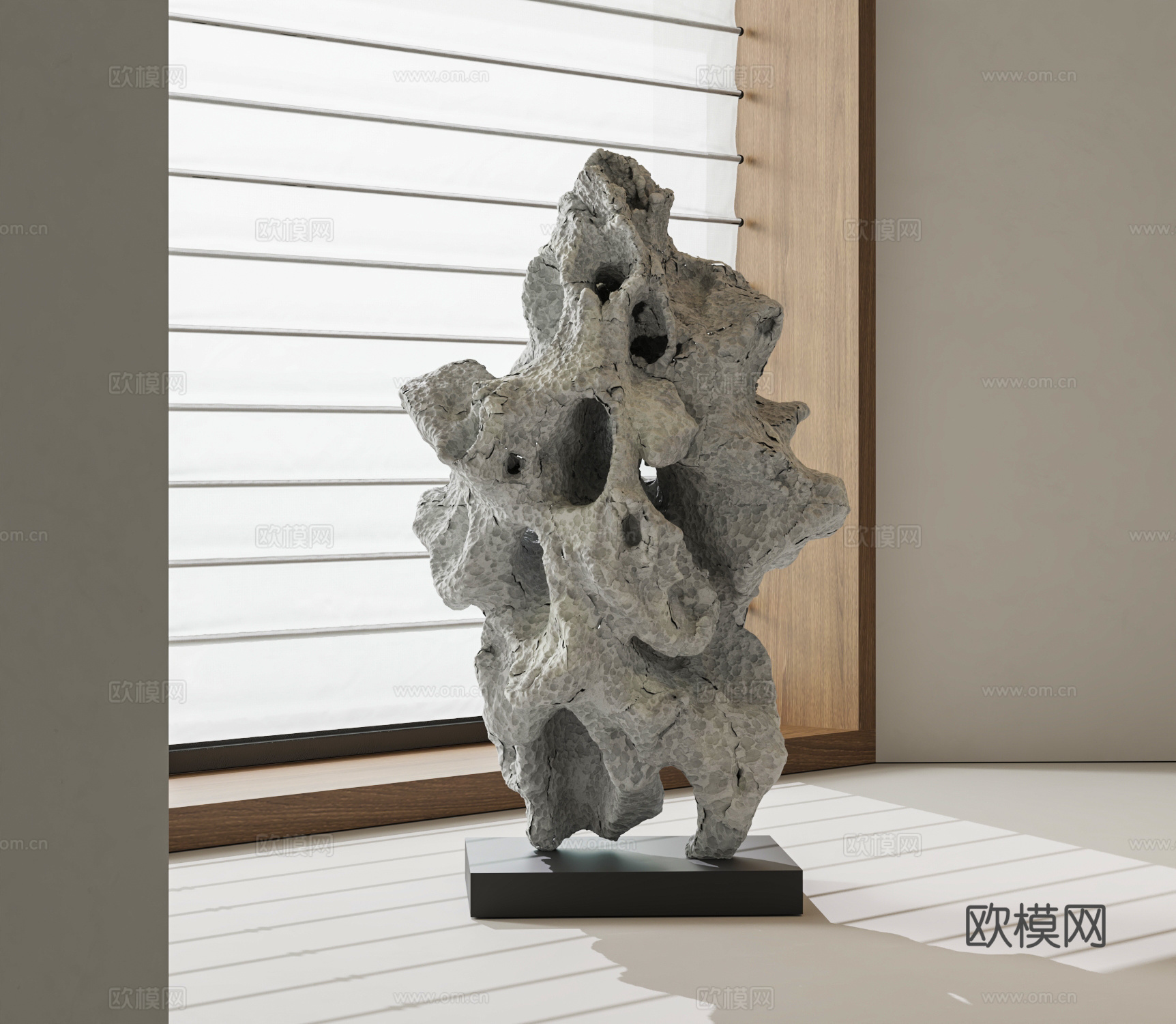 新中式太湖石摆件 景观石 自然石摆件 天然石雕塑摆件3d模型
