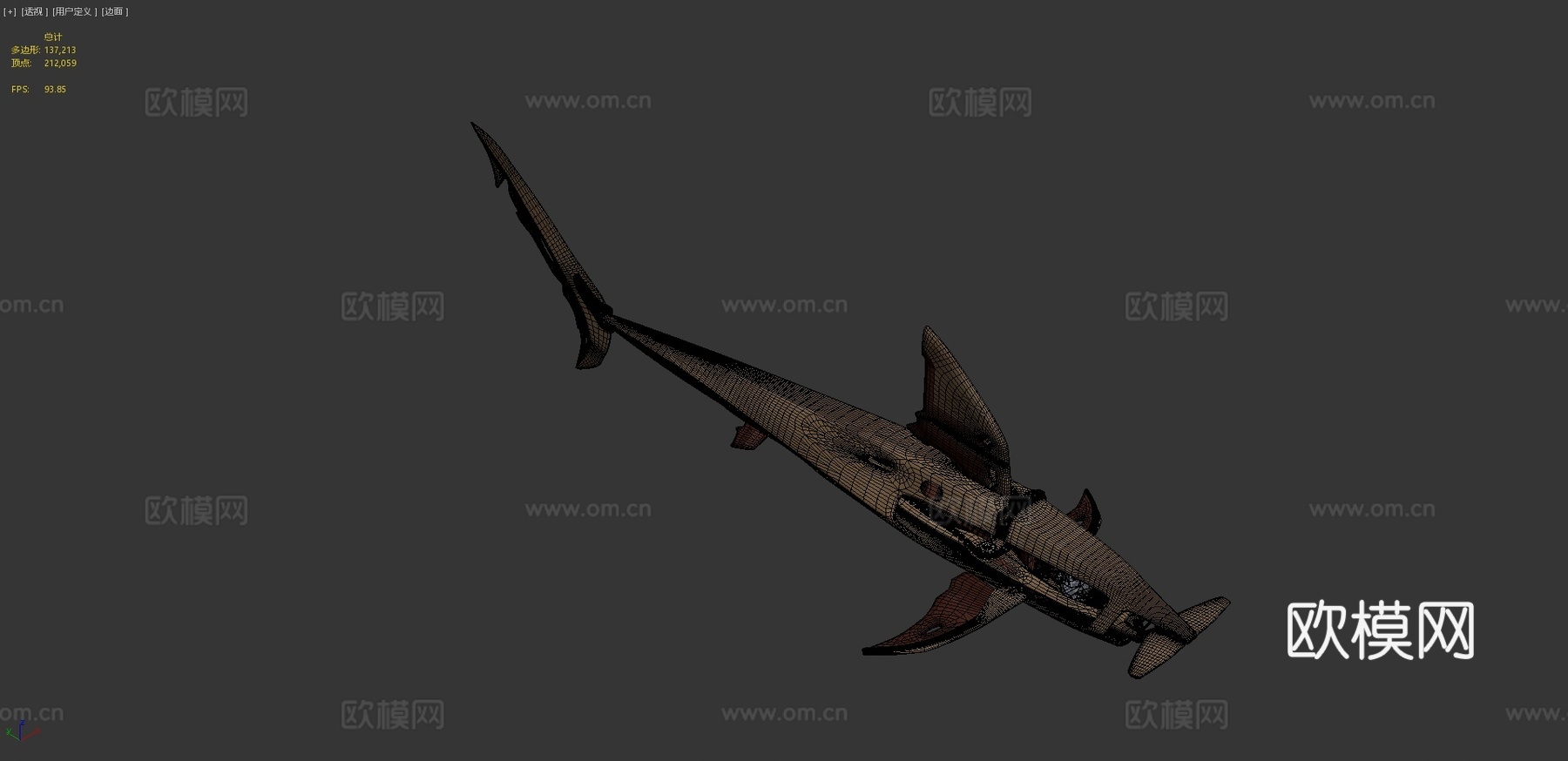 机械鲨鱼3d模型