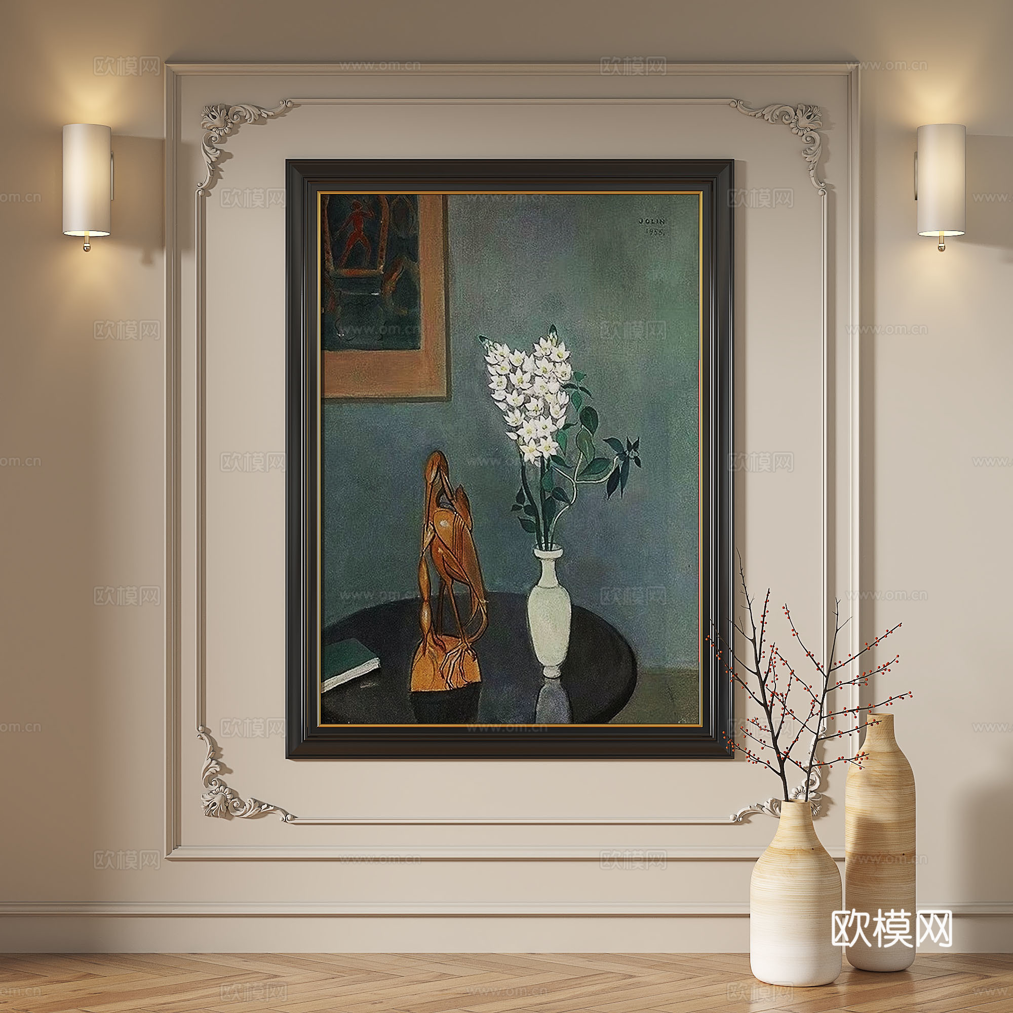 法式，复古，油画，轻奢，抽象，现代，欧式，古典，装饰画3d模型