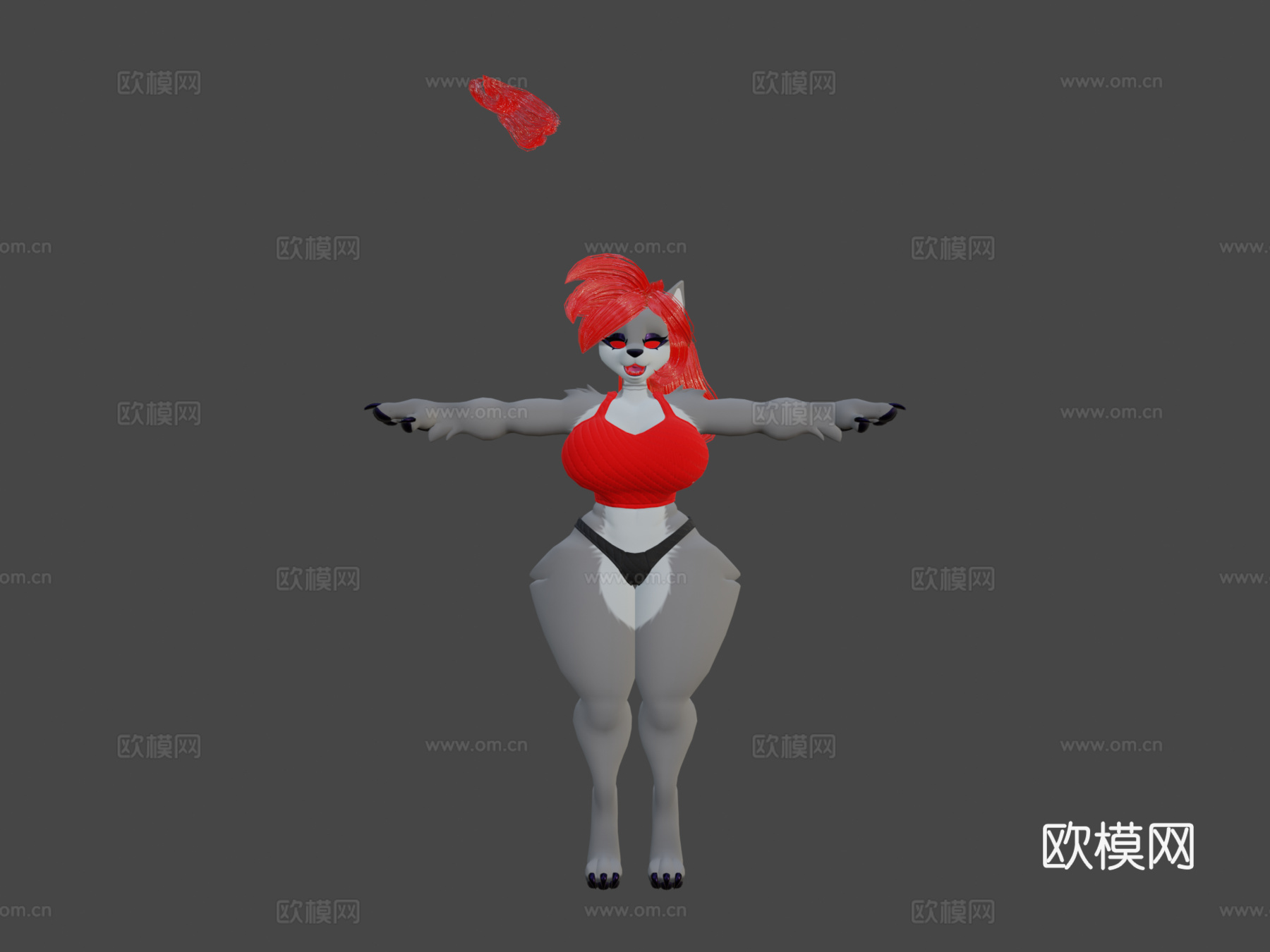 狼+骨骼混合器3d模型