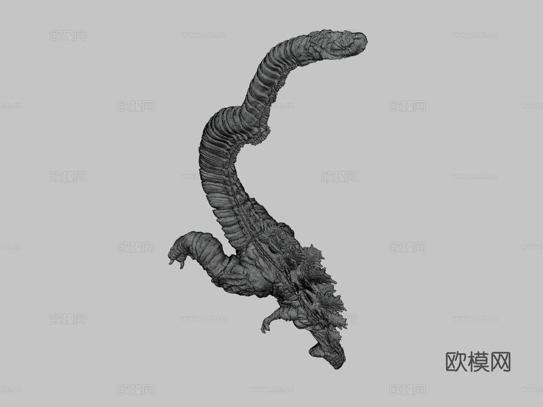 真哥斯拉雕像3D扫描3d模型