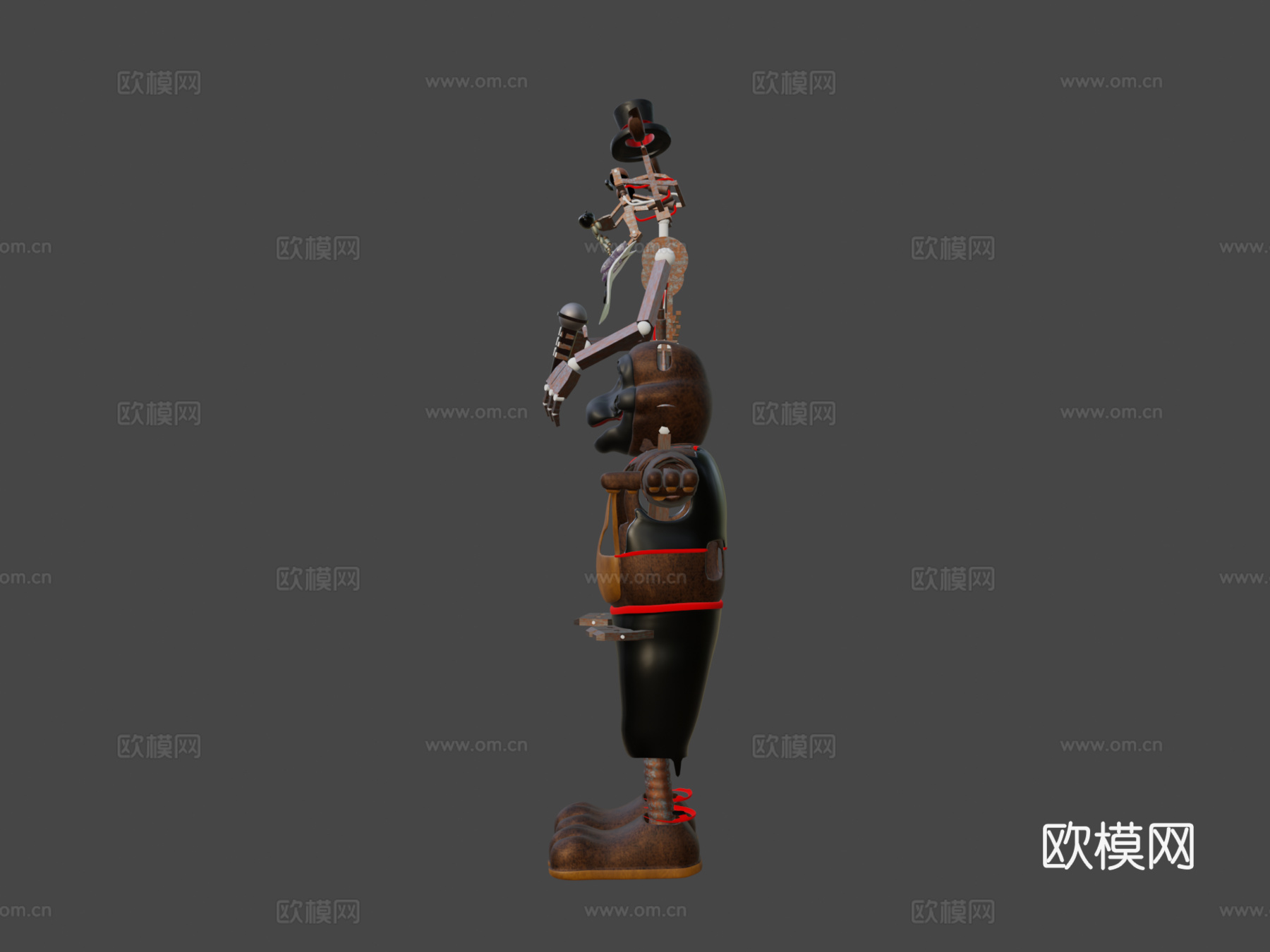 陈旧枯萎的弗雷迪·巴廷顿3d模型