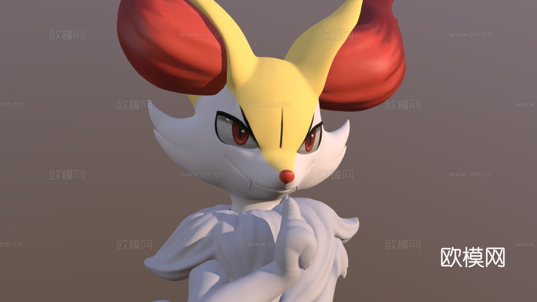 长尾火狐Zbrush雕刻3d模型