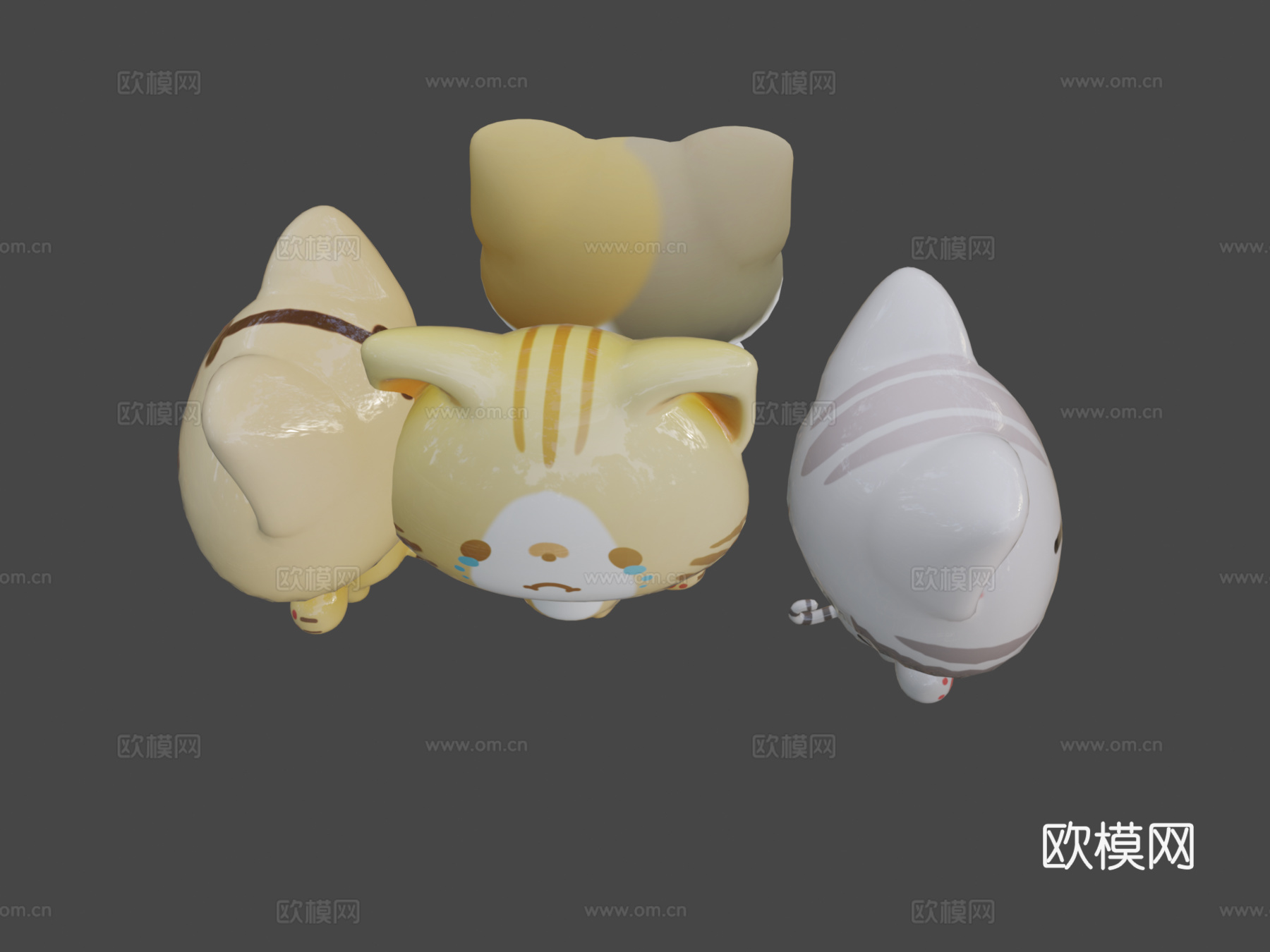 猫咪-绑定与摆姿3d模型